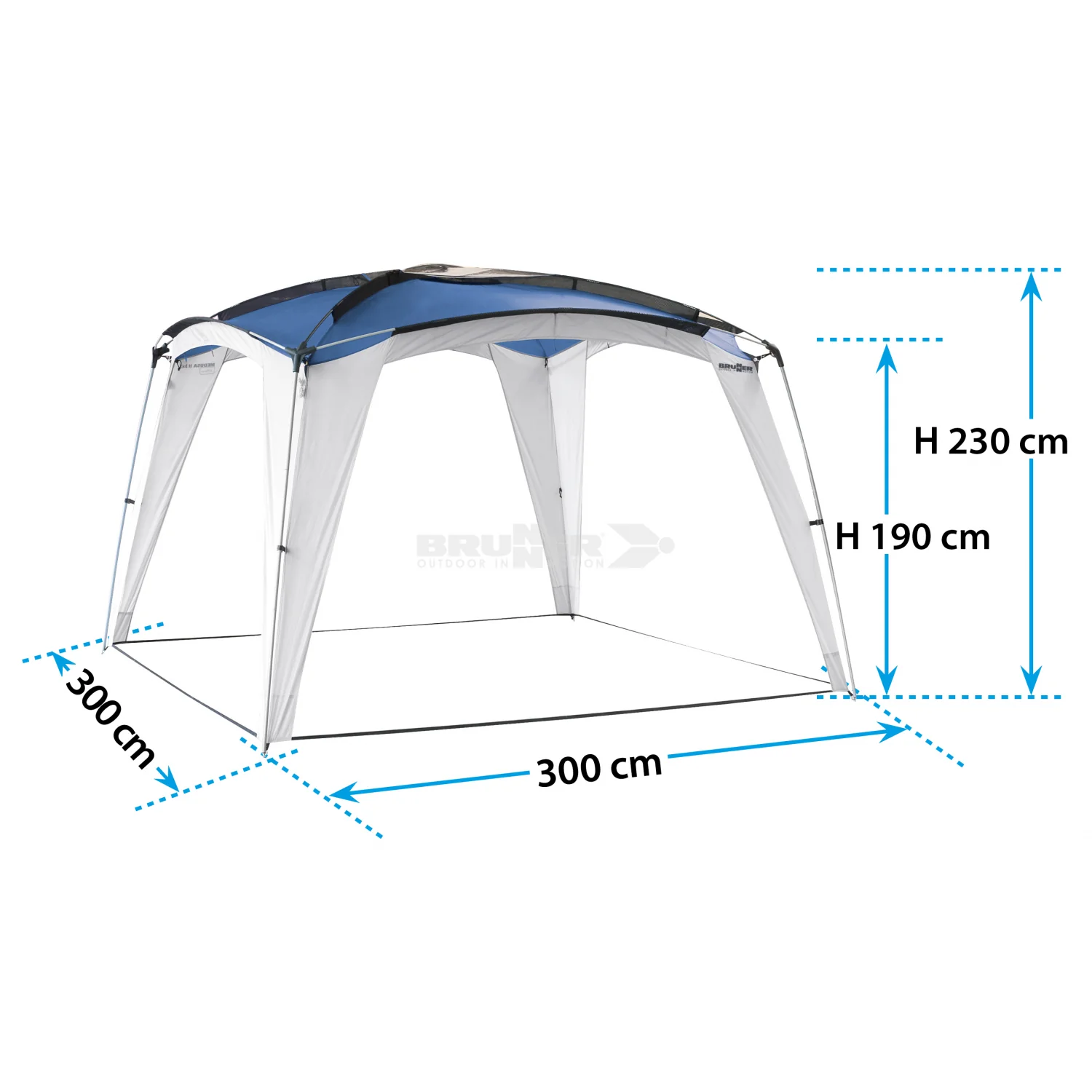 BRUNNER MEDUSA II 3x3 GAZEBO PER OUTDOOR CON MONTAGGIO SEMPLICE E VELOCE - Image 3