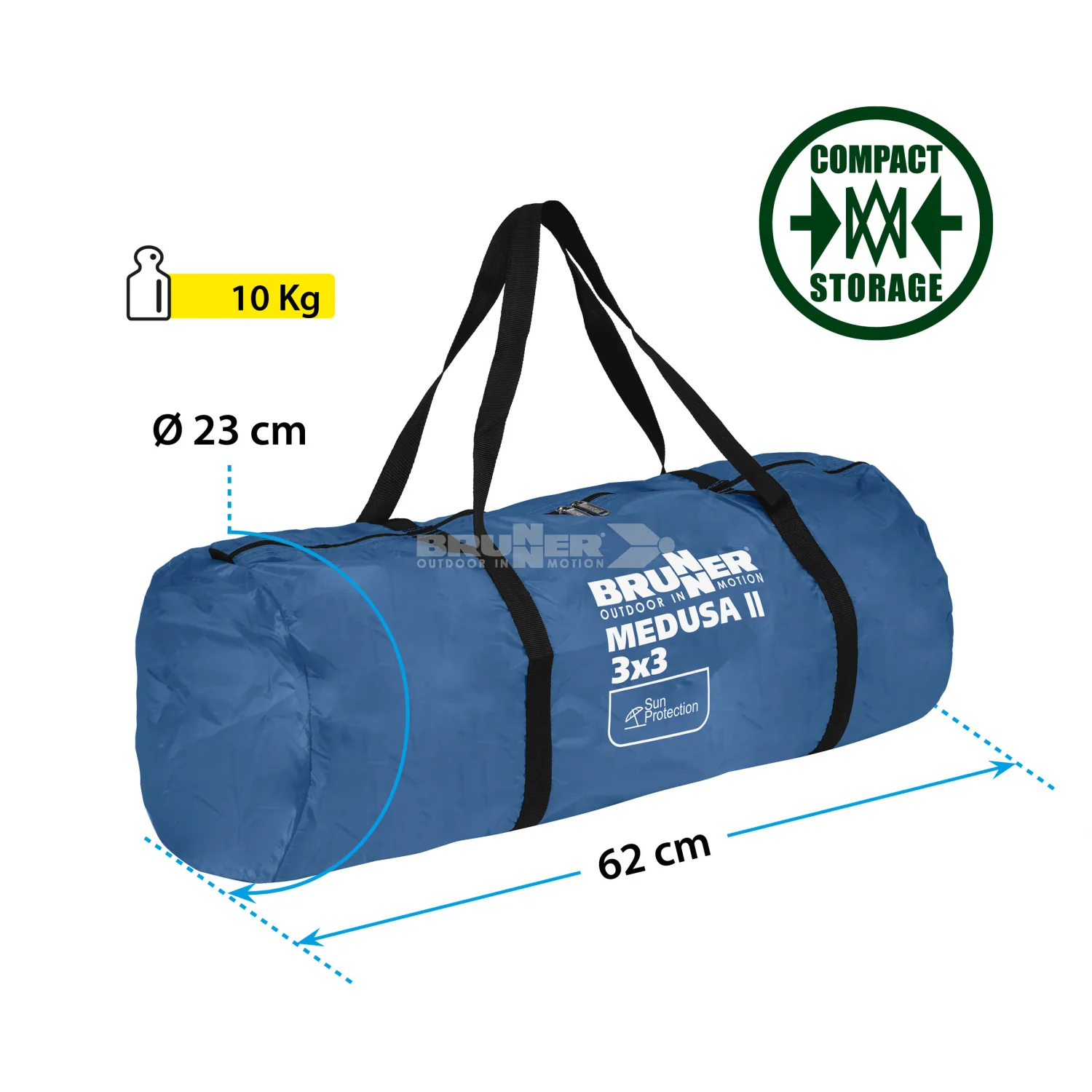 BRUNNER MEDUSA II 3x3 GAZEBO PER OUTDOOR CON MONTAGGIO SEMPLICE E VELOCE - Image 7