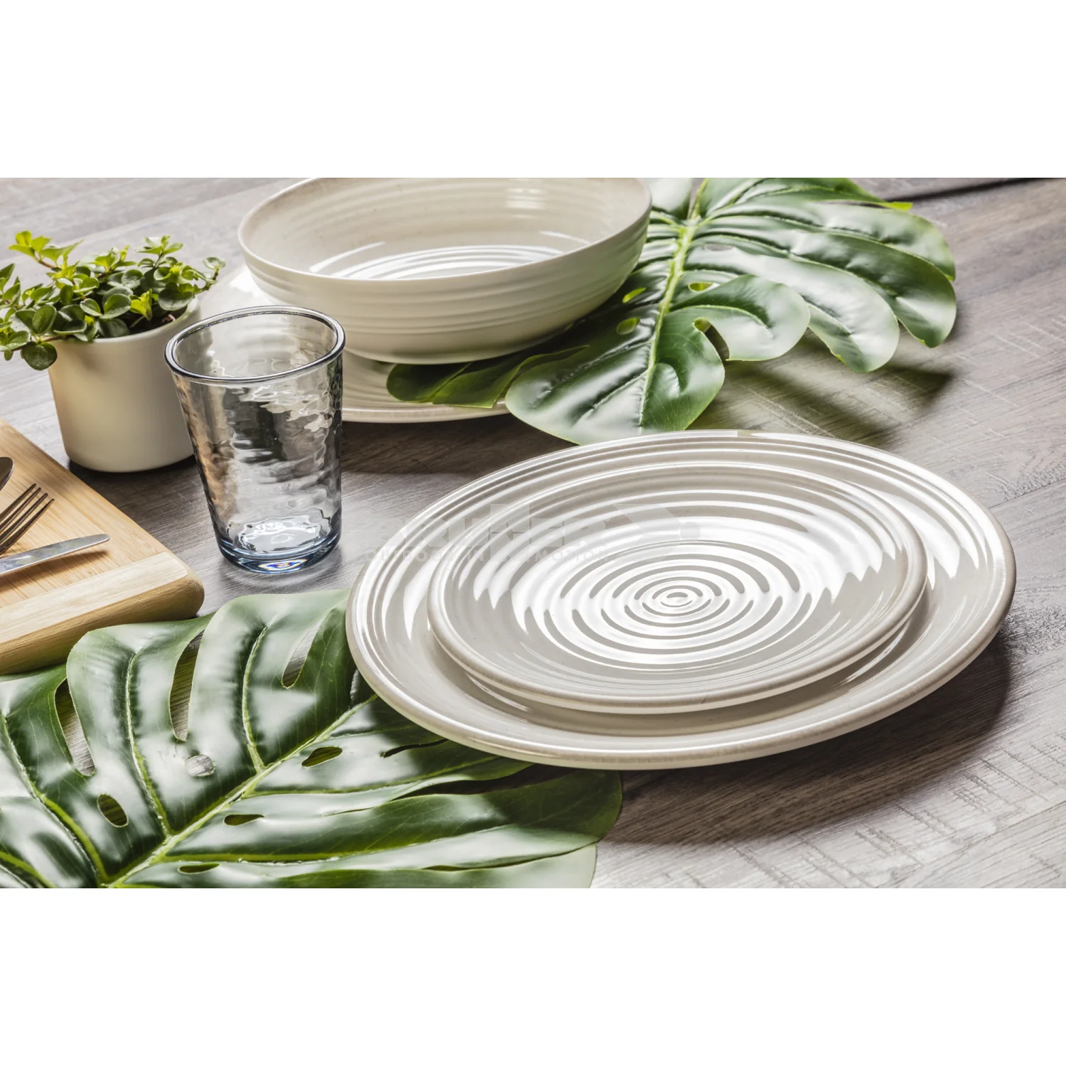 BRUNNER LUNCH BOX SAVANA SET PIATTI E TAZZE COMPOSTO DA 16 PEZZI IN RESISTENTE MELAMINA CON FONDO ANTISCIVOLO - Image 5