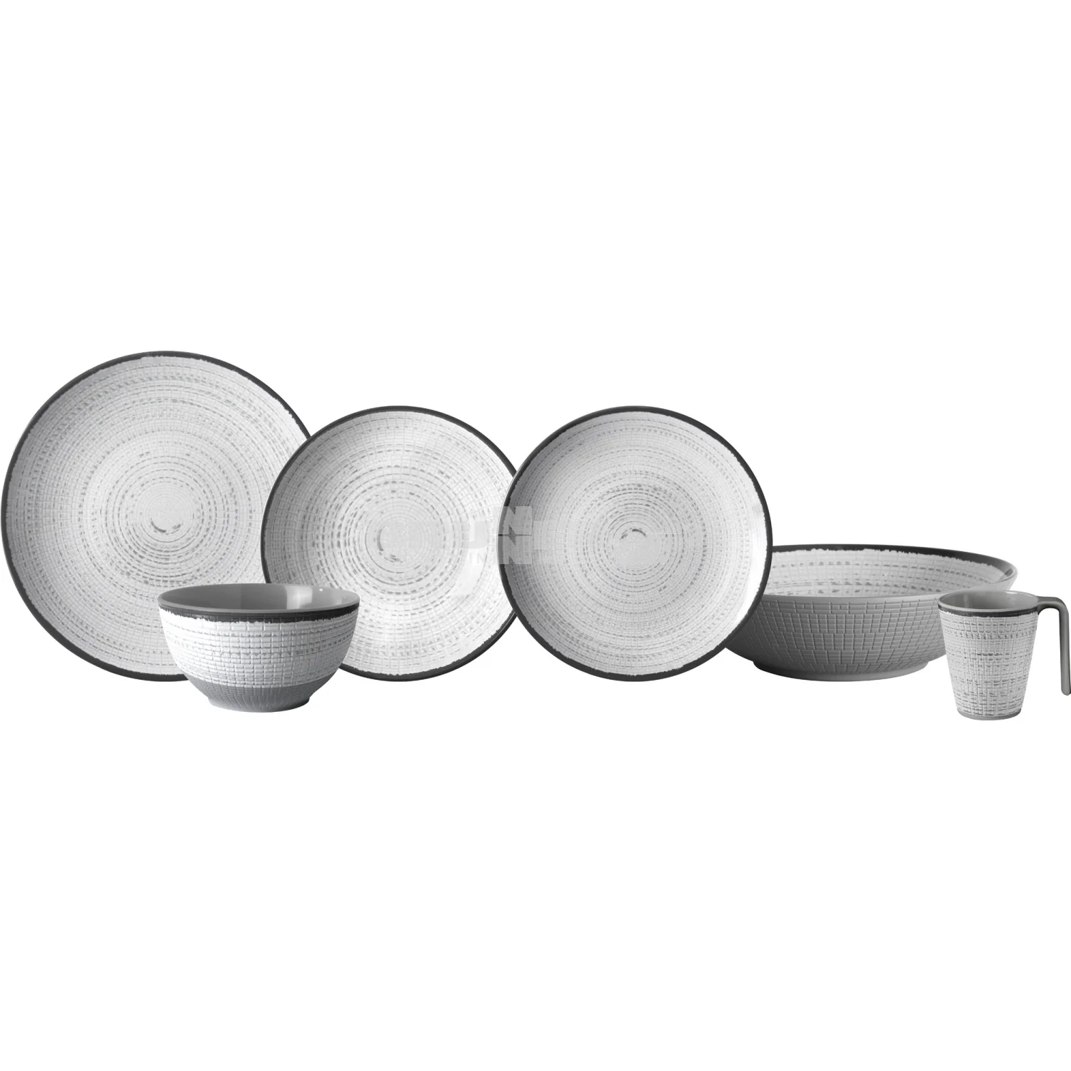 BRUNNER LUNCH BOX TIVOLI SET PIATTI COMPOSTO DA 16 PEZZI IN RESISTENTE MELAMINA E FONDO ANTISCIVOLO - Image 2