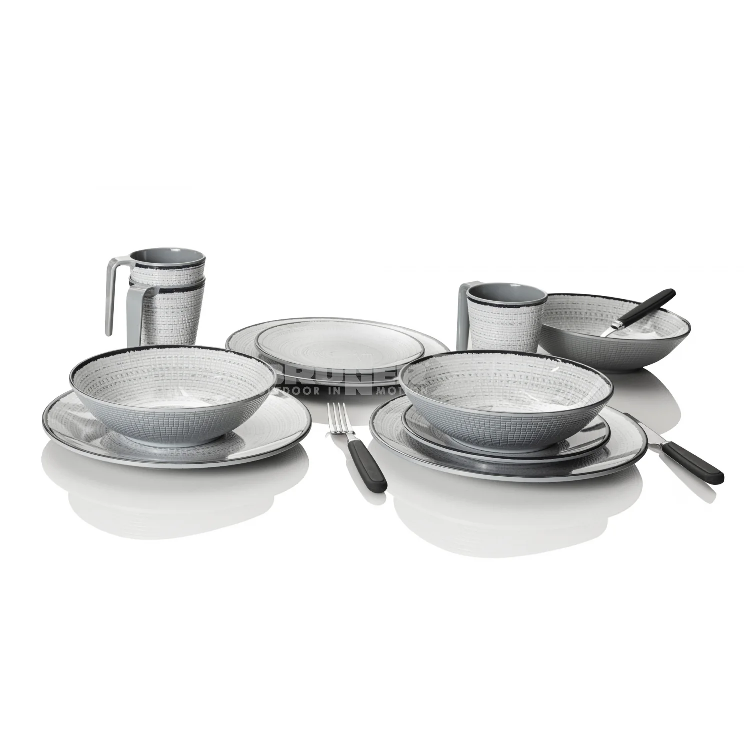 BRUNNER LUNCH BOX TIVOLI SET PIATTI COMPOSTO DA 16 PEZZI IN RESISTENTE MELAMINA E FONDO ANTISCIVOLO - Image 3