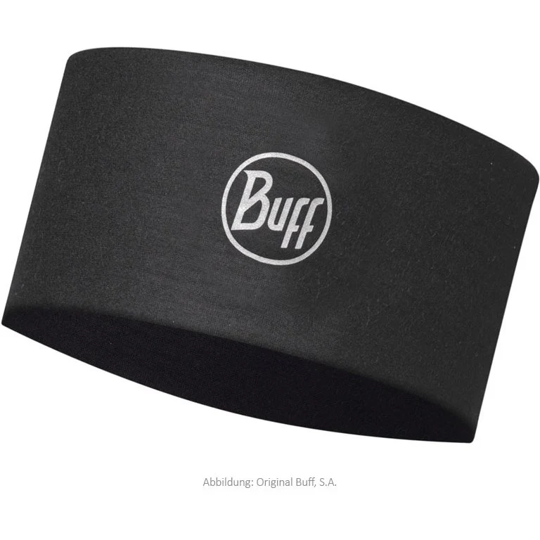 BUFF COOLNET UV+ HEADBAND SOLID BLACK FASCIA DA TESTA UNISEX