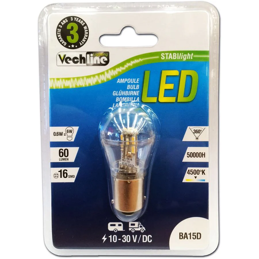 LAMPADINA DI RICAMBIO A LED BA15D 60 LUMEN VECHLINE 12V
