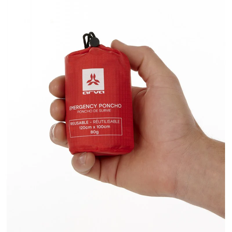 ARVA EMERGENCY PONCHO 80G PONCHO D'EMERGENZA ISOLANTE RIUTILIZZABILE - Image 3