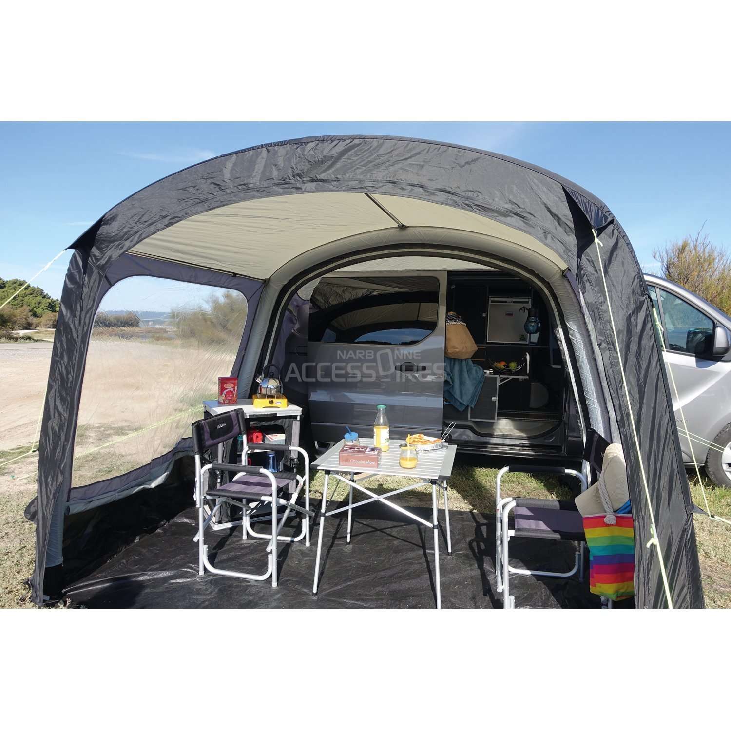 BAYA SUN ECO TAVOLO PIEGHEVOLE LEGGERO CON STRUTTURA PIEGHEVOLE E PIANO IN ALLUMINIO 70X70 - Image 5