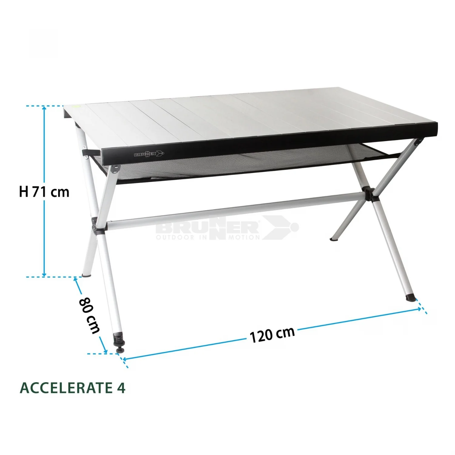 BRUNNER ACCELERATE TAVOLO IN ALLUMINIO CON PIANO ARROTOLABILE COMPATTO E LEGGERO - DISPONIBILE IN 2 MISURE - Image 2