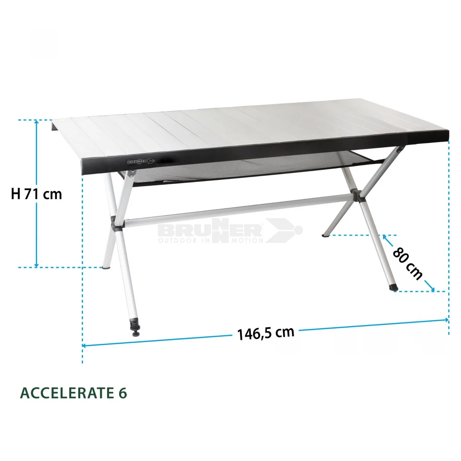 BRUNNER ACCELERATE TAVOLO IN ALLUMINIO CON PIANO ARROTOLABILE COMPATTO E LEGGERO - DISPONIBILE IN 2 MISURE - Image 3