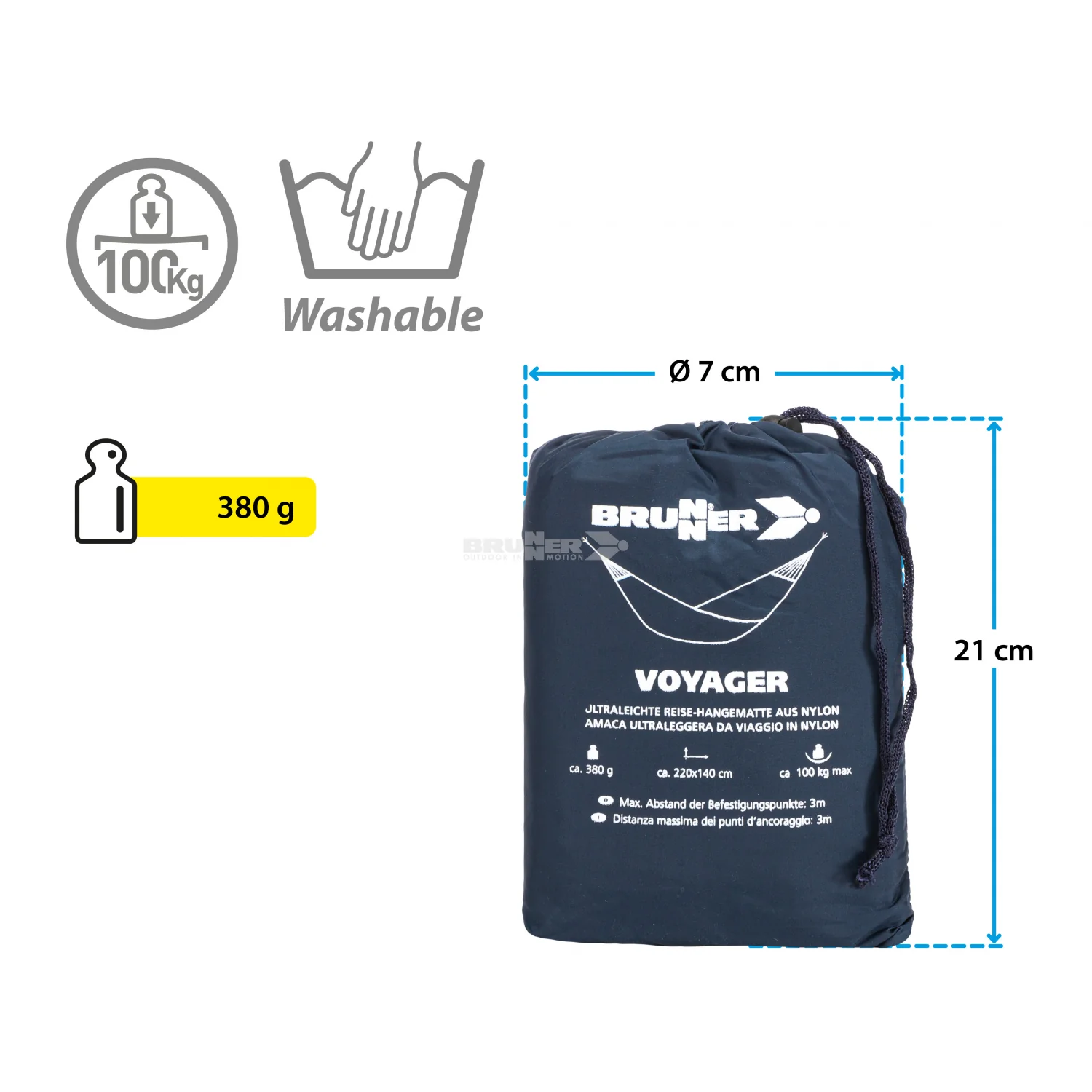 BRUNNER VOYAGER AMACA ULTRALEGGERA CON PORTATA MASSIMA DI 100Kg - Image 3