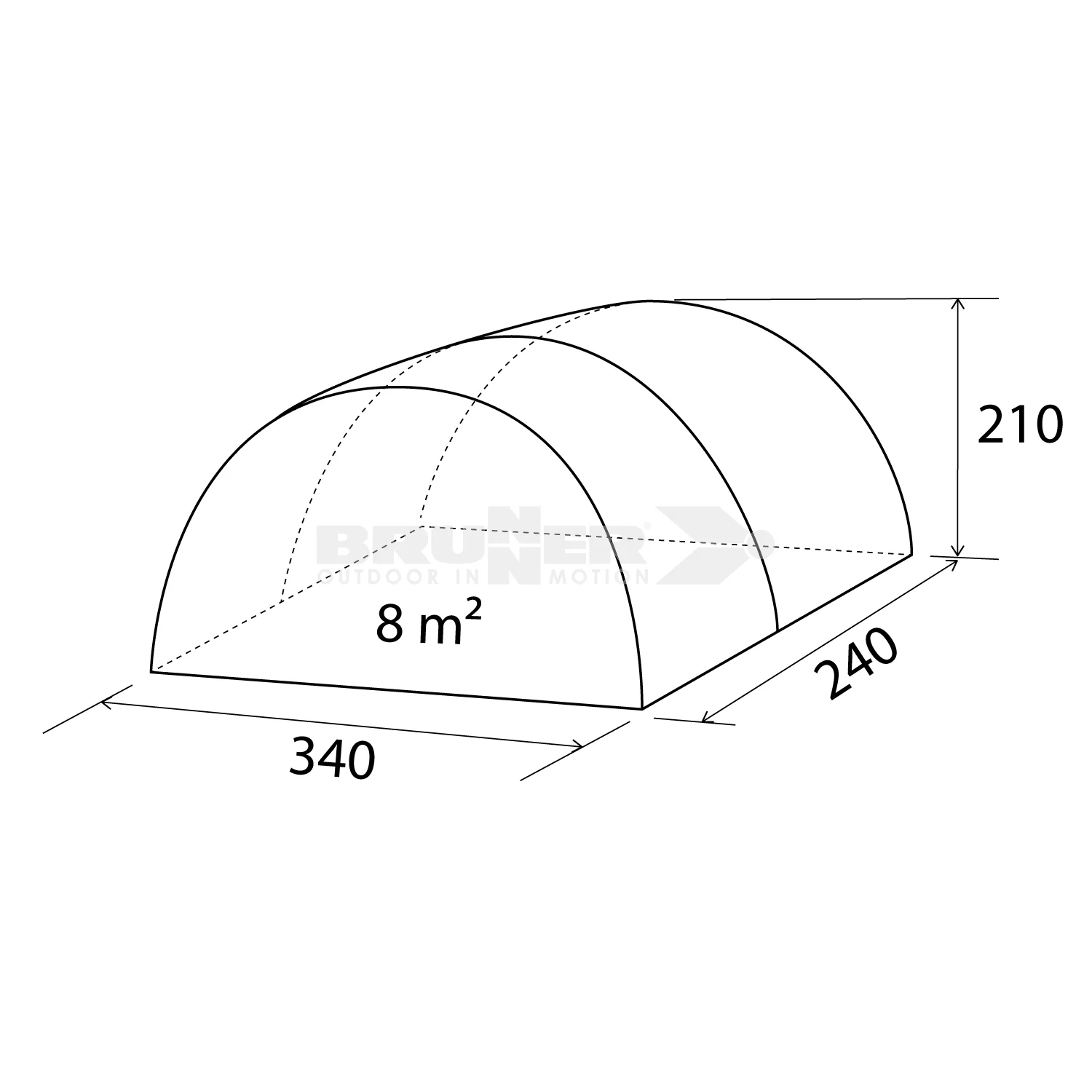 BRUNNER BEYOND Veranda indipendente per veicoli resistente e impermeabile - 240 x 340 x H210 cm - Image 6