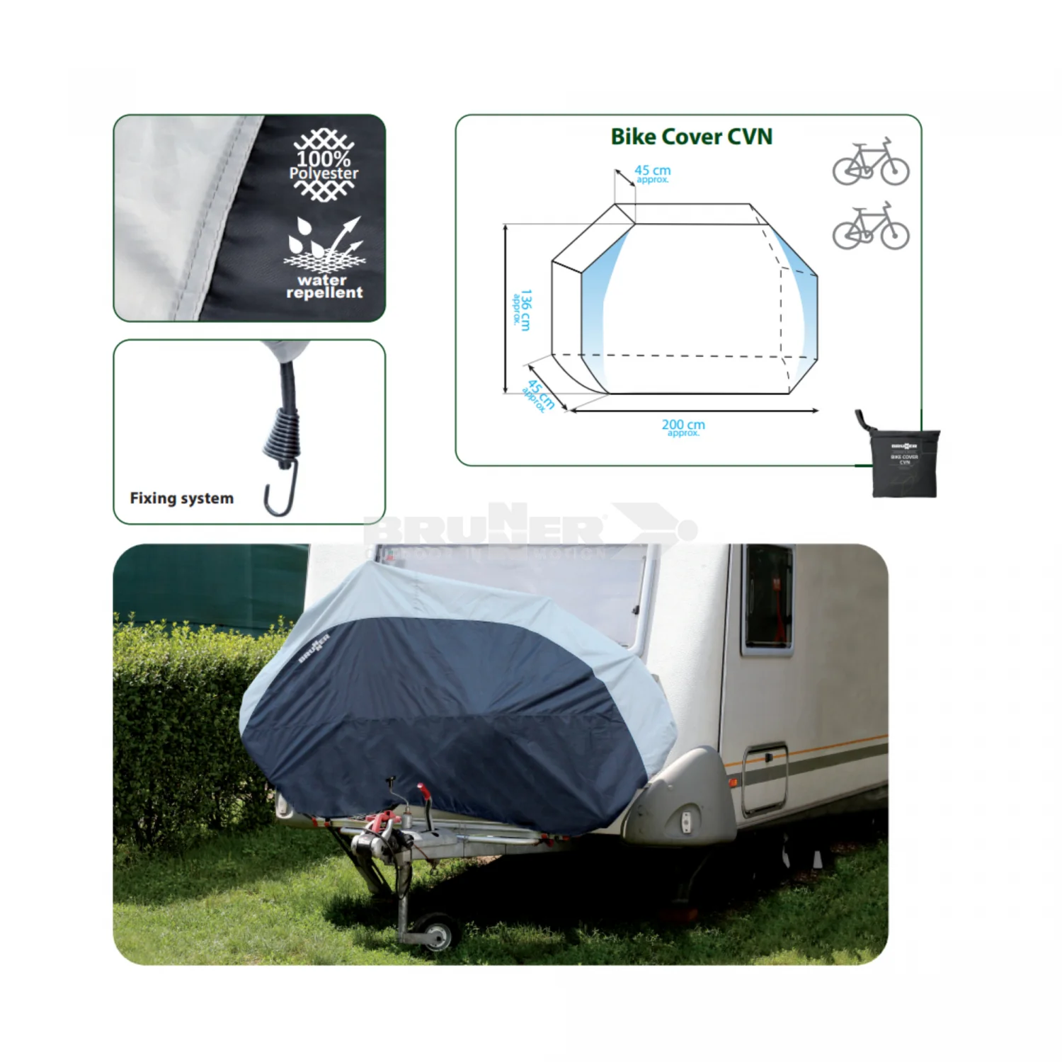 BRUNNER BIKE COVER 2/3 Bici Copribicicletta in resistente tessuto di poliestere con spalmatura idrorepellente - Image 7