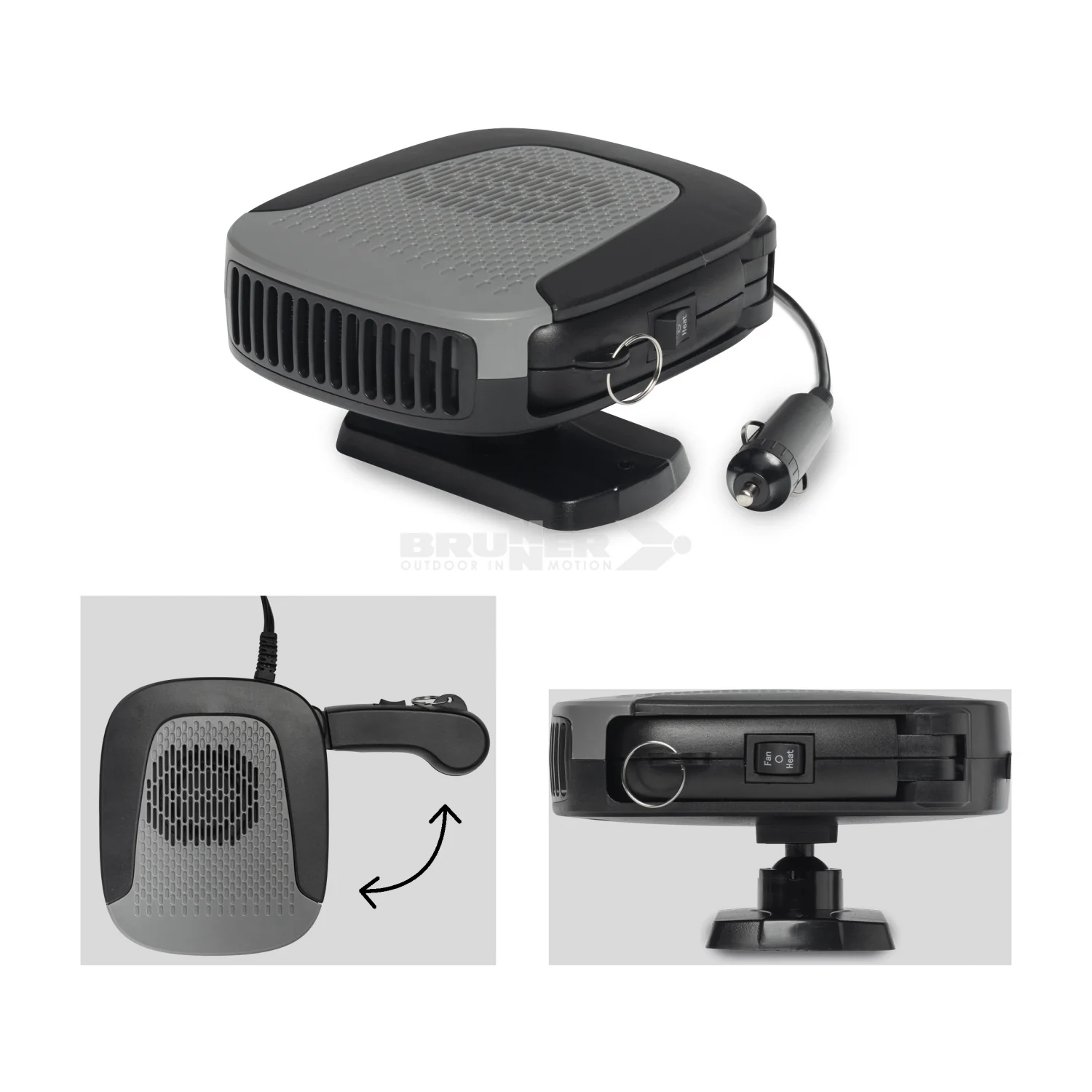 BRUNNER BLACKFIRE TERMOVENTILATORE 12V DC CON BASE ROTANTE - Image 2