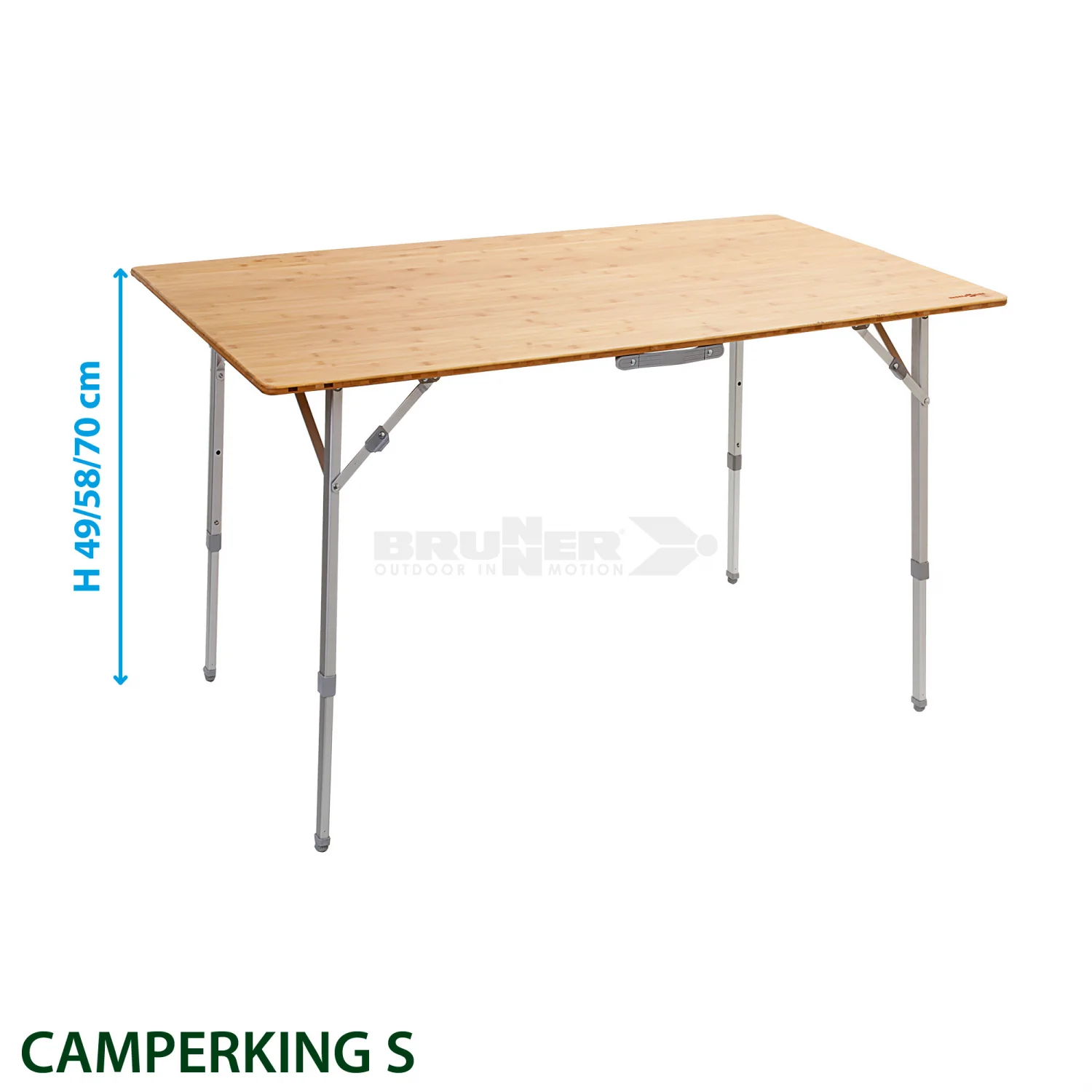BRUNNER CAMPERKING TAVOLO PIEGHEVOLE DA CAMPEGGIO CON STRUTTURA IN METALLO E RIPIANO IN BAMBU' - DISPONIBILE IN 2 MISURE - Image 2