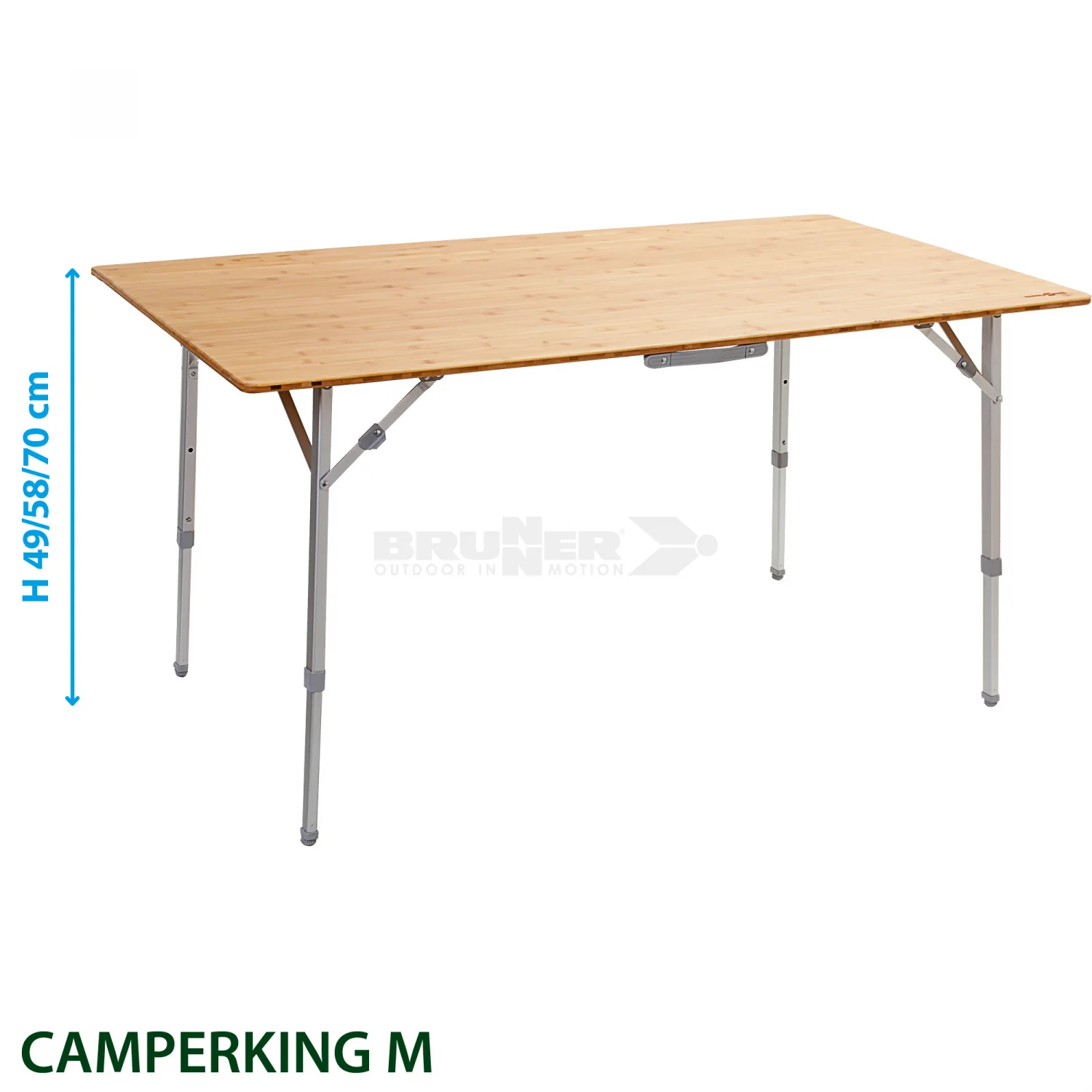 BRUNNER CAMPERKING TAVOLO PIEGHEVOLE DA CAMPEGGIO CON STRUTTURA IN METALLO E RIPIANO IN BAMBU' - DISPONIBILE IN 2 MISURE - Image 3