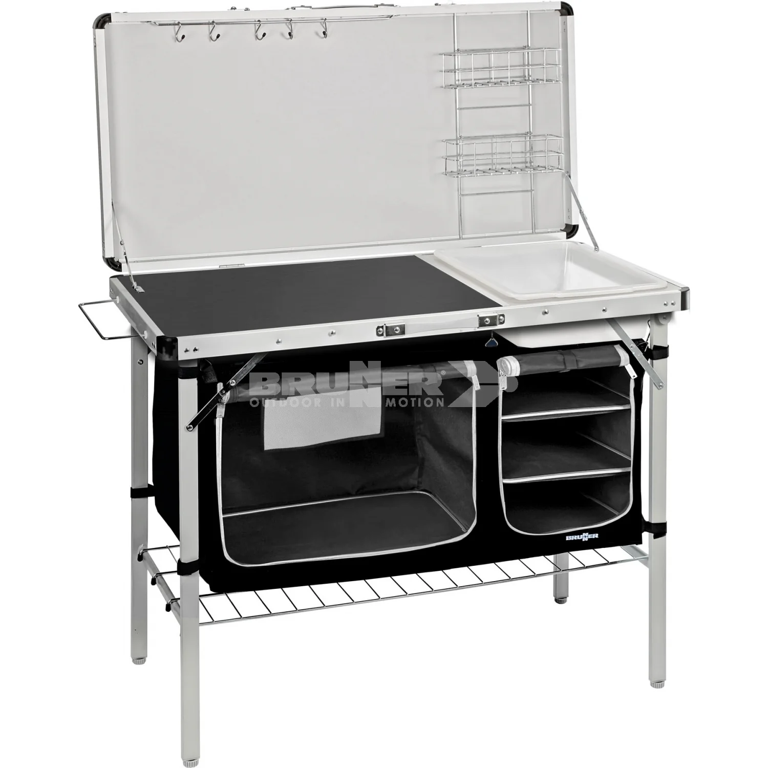 BRUNNER DRIVE IN BLACK MOBILETTO CUCINA IDEALE PER UTILIZZO OUTDOOR COMPATTO E ROBUSTO
