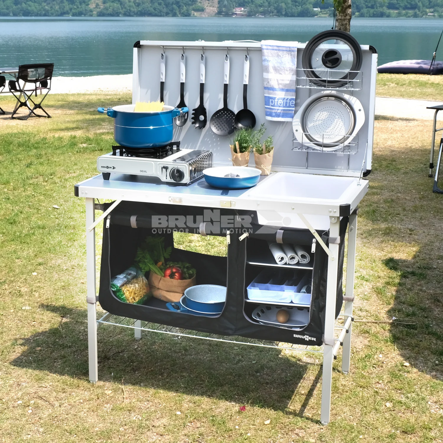BRUNNER DRIVE IN BLACK MOBILETTO CUCINA IDEALE PER UTILIZZO OUTDOOR COMPATTO E ROBUSTO - Image 3