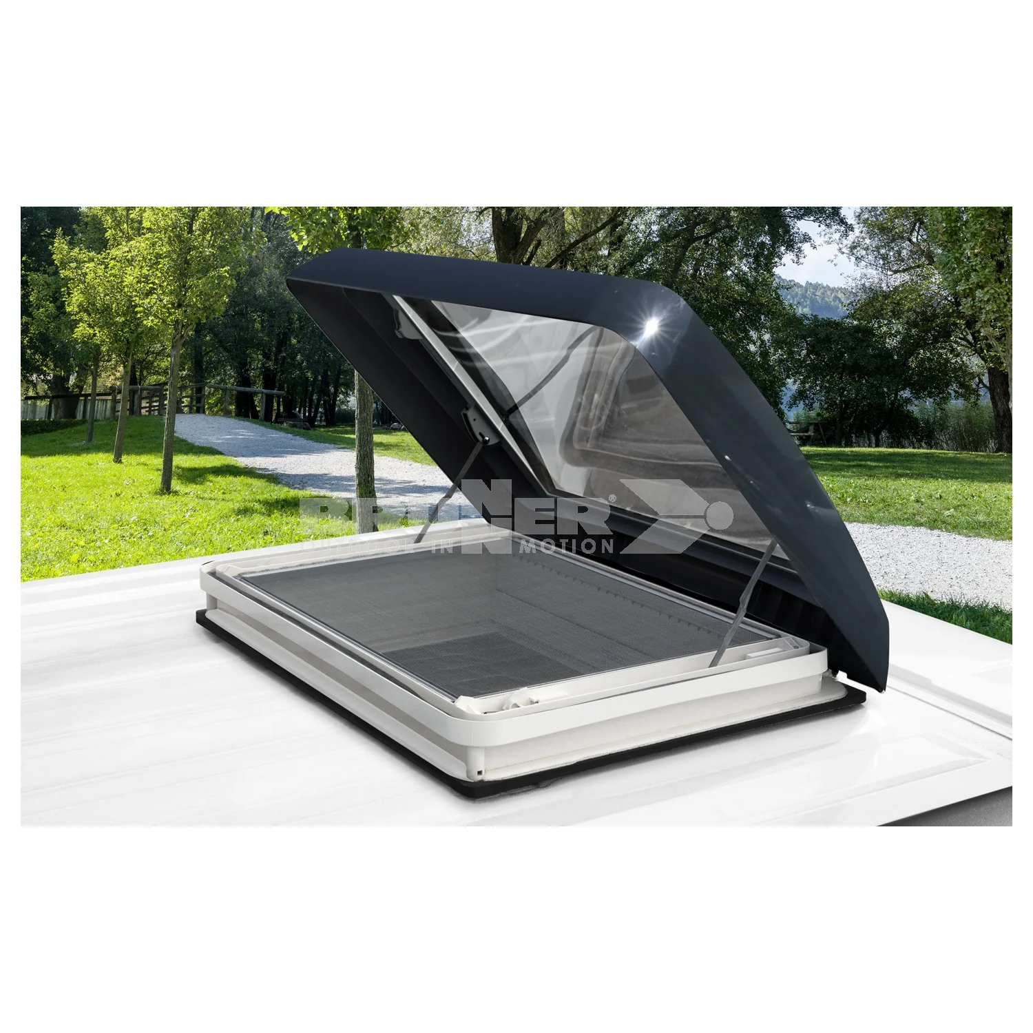 BRUNNER FLYNET MIDI Zanzariera aggiuntiva con telaio in alluminio per il Dometic Midi Heki con funzionamento a manovella. - Image 2