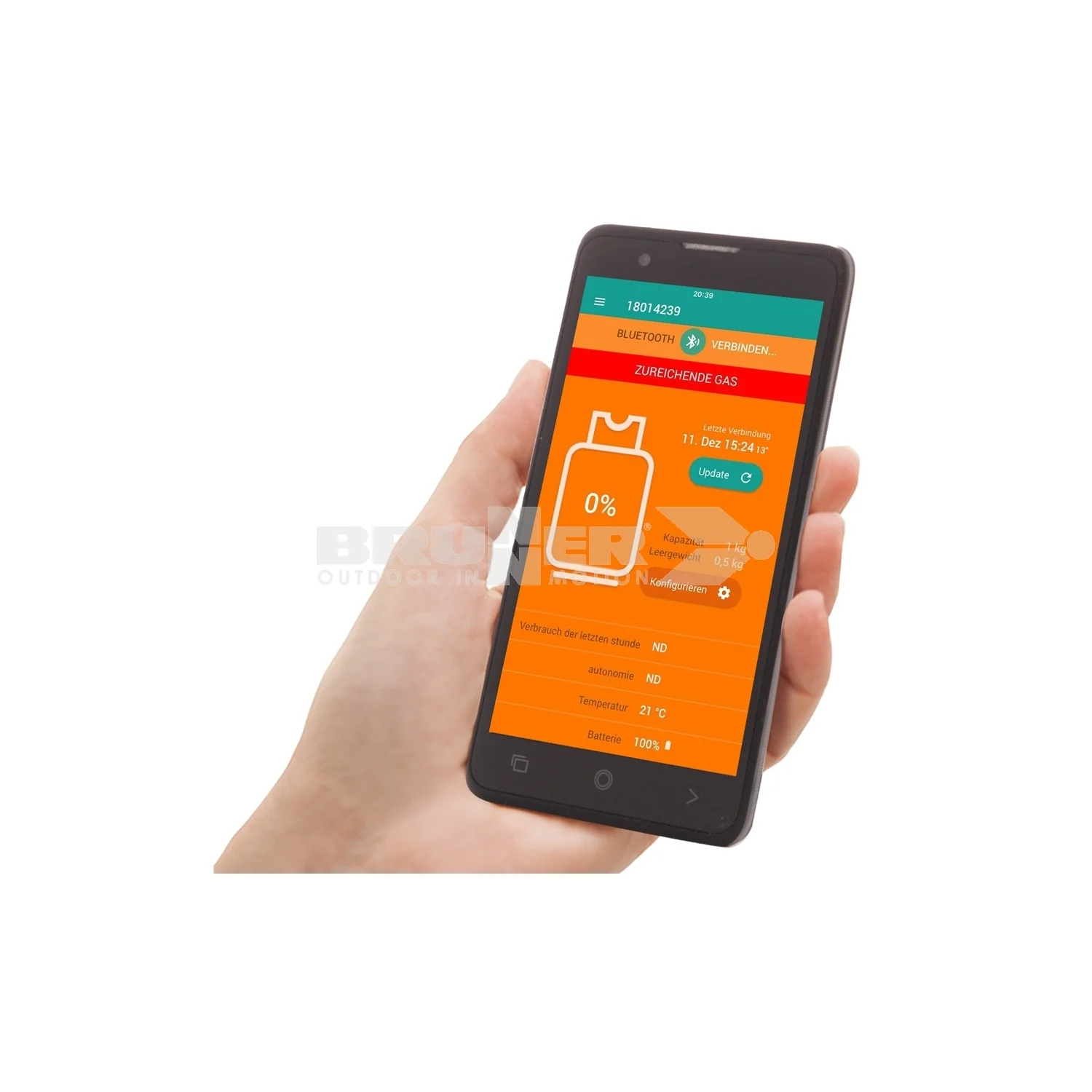 BRUNNER GAS CONTROL W8 2.0 INDICATORE LIVELLO BOMBOLE GAS CON CONTROLLO TRAMITE APP - Image 2
