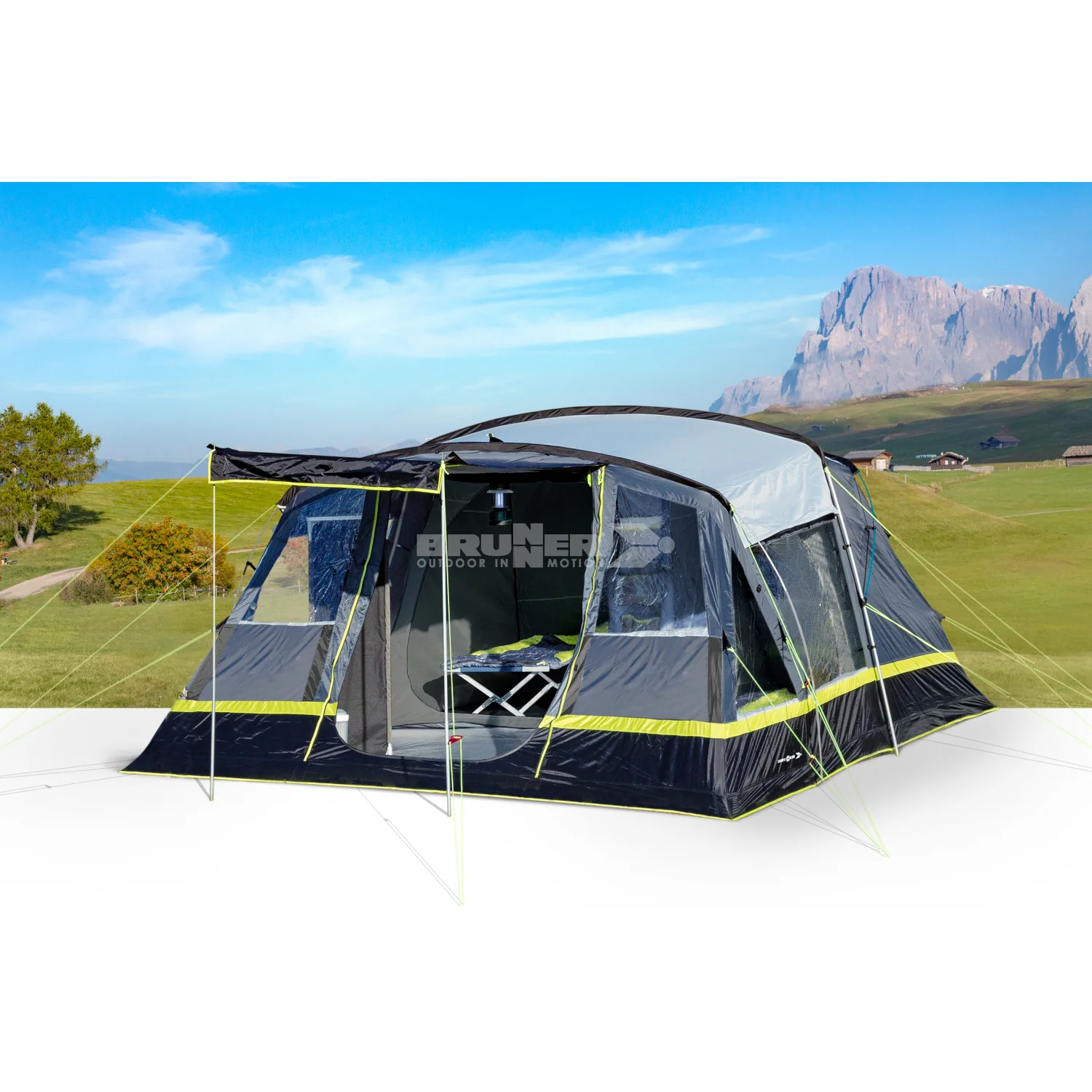 BRUNNER KALINDA 5 TENDA FAMILIARE CON STRUTTURA CLASSICA A 3 ARCHI - IN PROMOZIONE! - Image 3