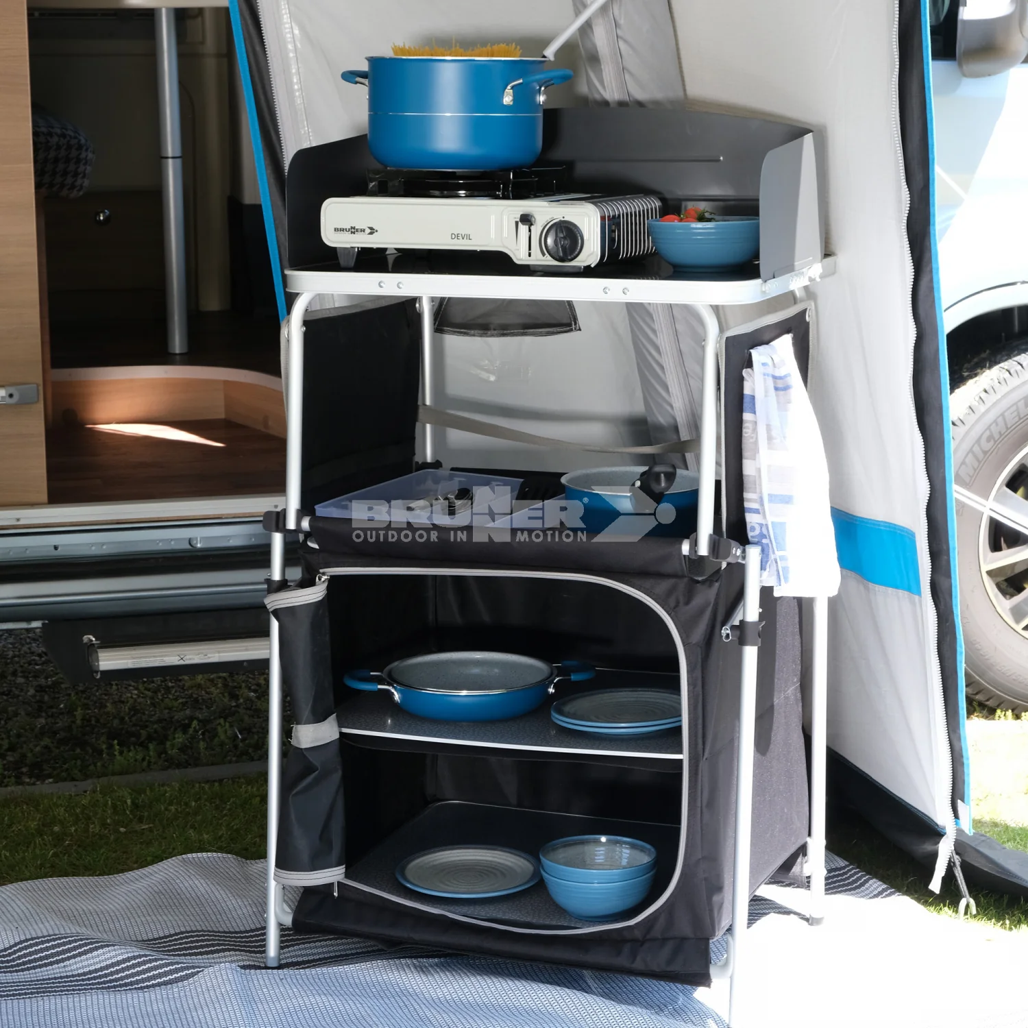 BRUNNER KITCHENETTE MOBILE CUCINA COMPATTO E PIEGHEVOLE CON PIANO DI LAVORO RESISTENTE AL CALORE - Image 6