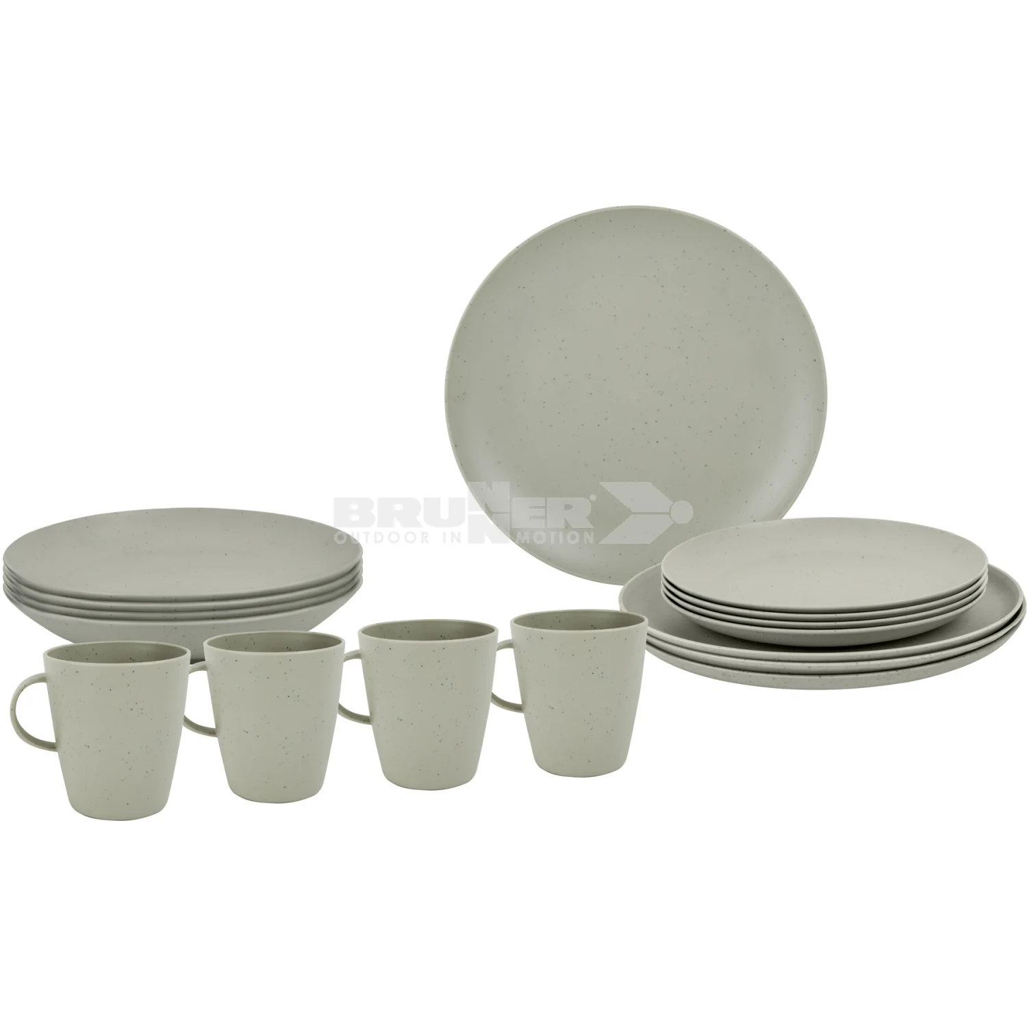 BRUNNER LUNCH BOX PLA TIERRA FOREST SET PIATTI+TAZZE DA 16 PEZZI IN RESISTENTE MELAMINA E FONDO ANTISCIVOLO - Image 2