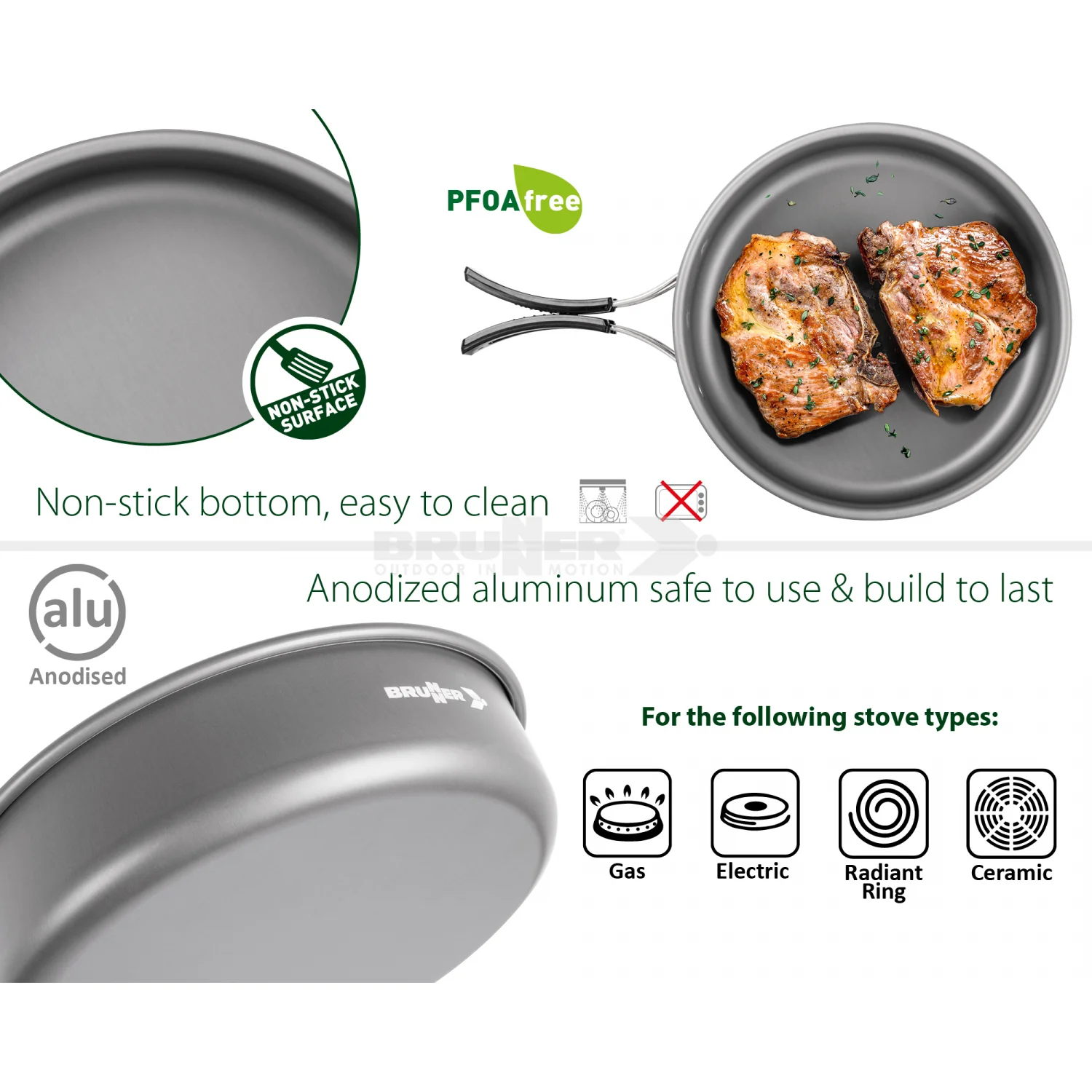 BRUNNER PACKPOT ULTRALITE 18 Set popote Outdoor in alluminio anodizzato per 3/4 persone. - Image 4