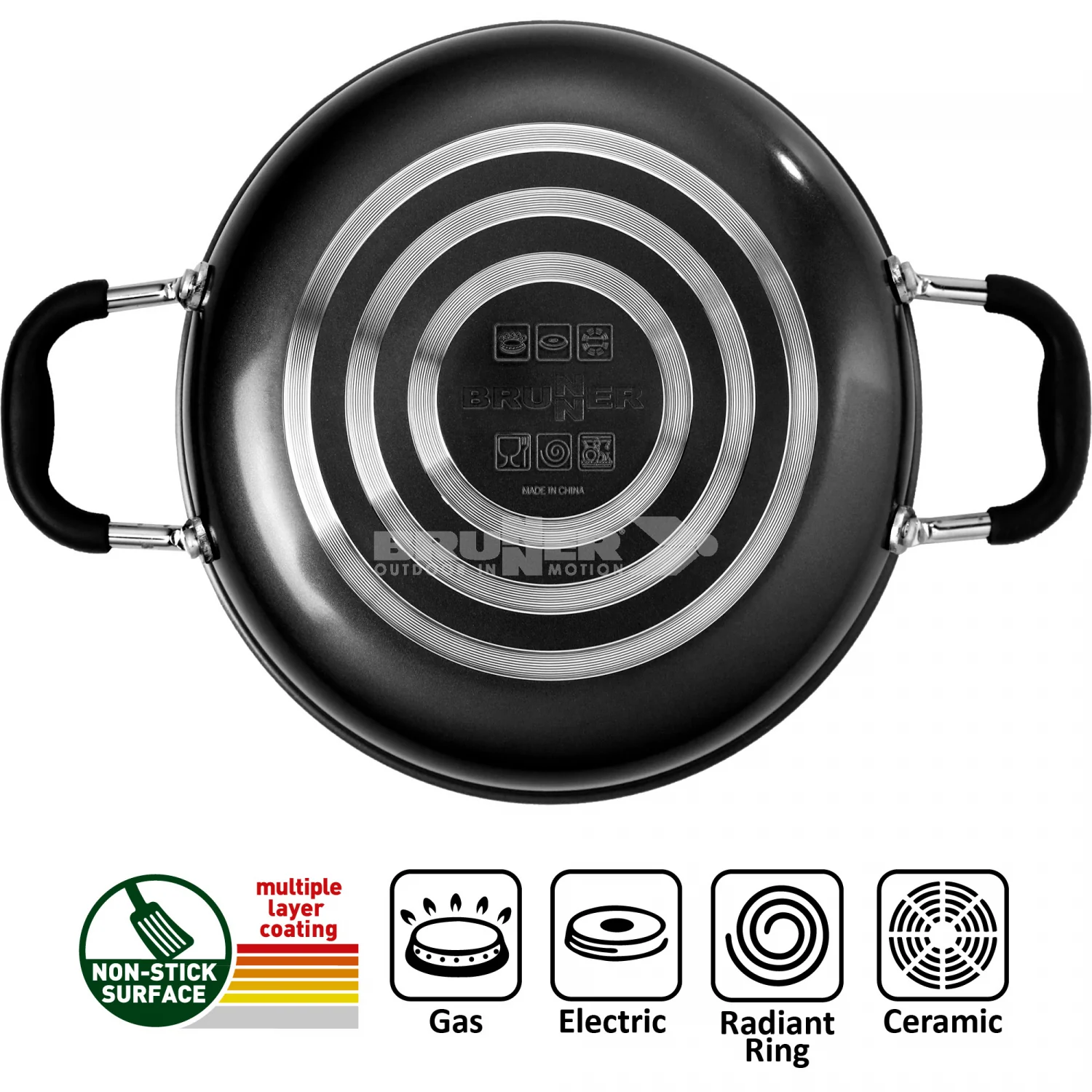 BRUNNER PIRATE 9+1 Ø 24cm SET PENTOLE SALVASPAZIO IN RESISTENTE ACCIAIO INOX - Image 4