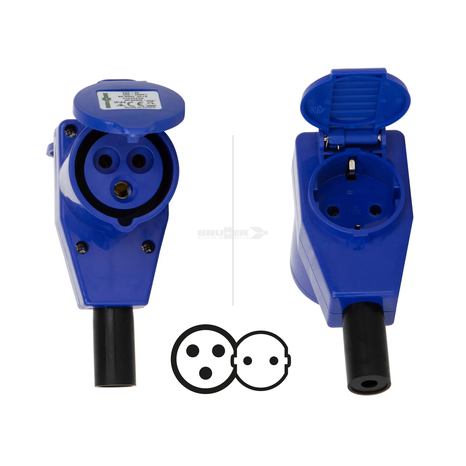 BRUNNER PLUG CEE 90 Presa a gomito CEE con coperchio - Image 3