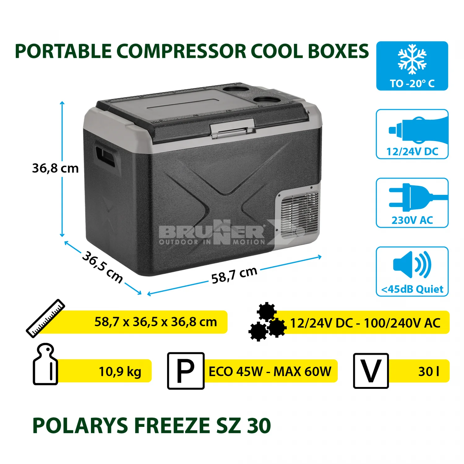 BRUNNER POLARYS FREEZE SZ Frigo/congelatore bivalente portatile a scomparto unico resistente e compatto - Disponibile in 3 litraggi - IN PROMOZIONE! - Image 10