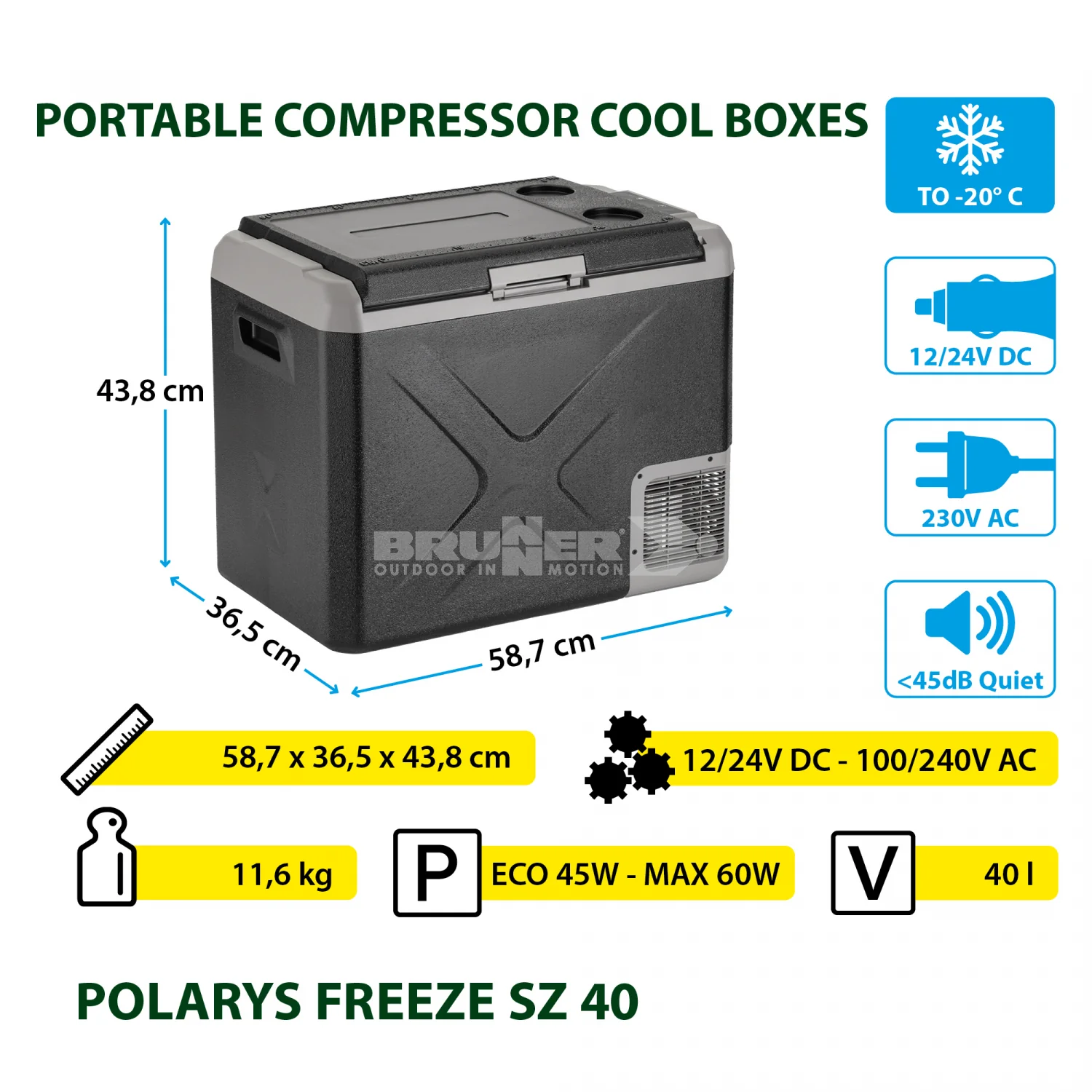 BRUNNER POLARYS FREEZE SZ Frigo/congelatore bivalente portatile a scomparto unico resistente e compatto - Disponibile in 3 litraggi - IN PROMOZIONE! - Image 11