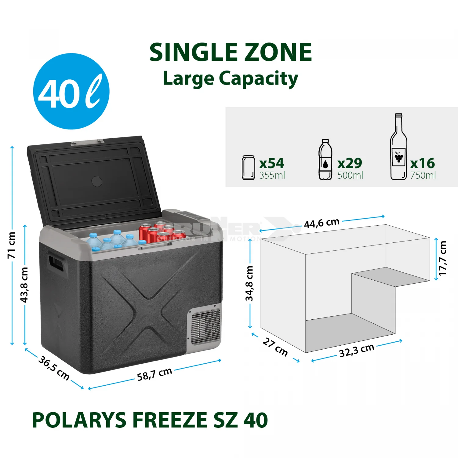 BRUNNER POLARYS FREEZE SZ Frigo/congelatore bivalente portatile a scomparto unico resistente e compatto - Disponibile in 3 litraggi - IN PROMOZIONE! - Image 6