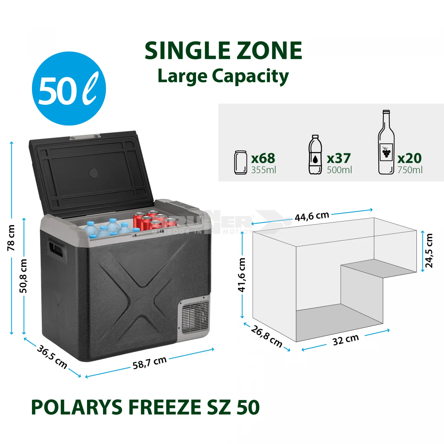 BRUNNER POLARYS FREEZE SZ Frigo/congelatore bivalente portatile a scomparto unico resistente e compatto - Disponibile in 3 litraggi - IN PROMOZIONE! - Image 8