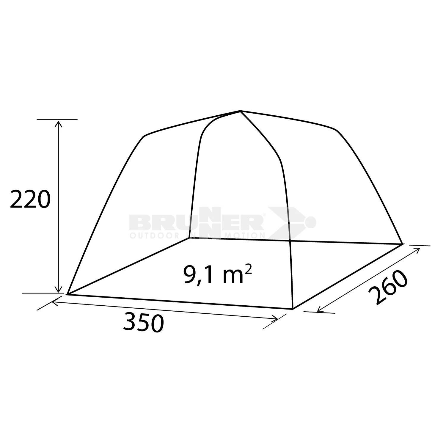 BRUNNER RAMBLER SPAZIOSA TENDA PER VAN E MINIBUS 350 x 260 x H220 cm - Image 5