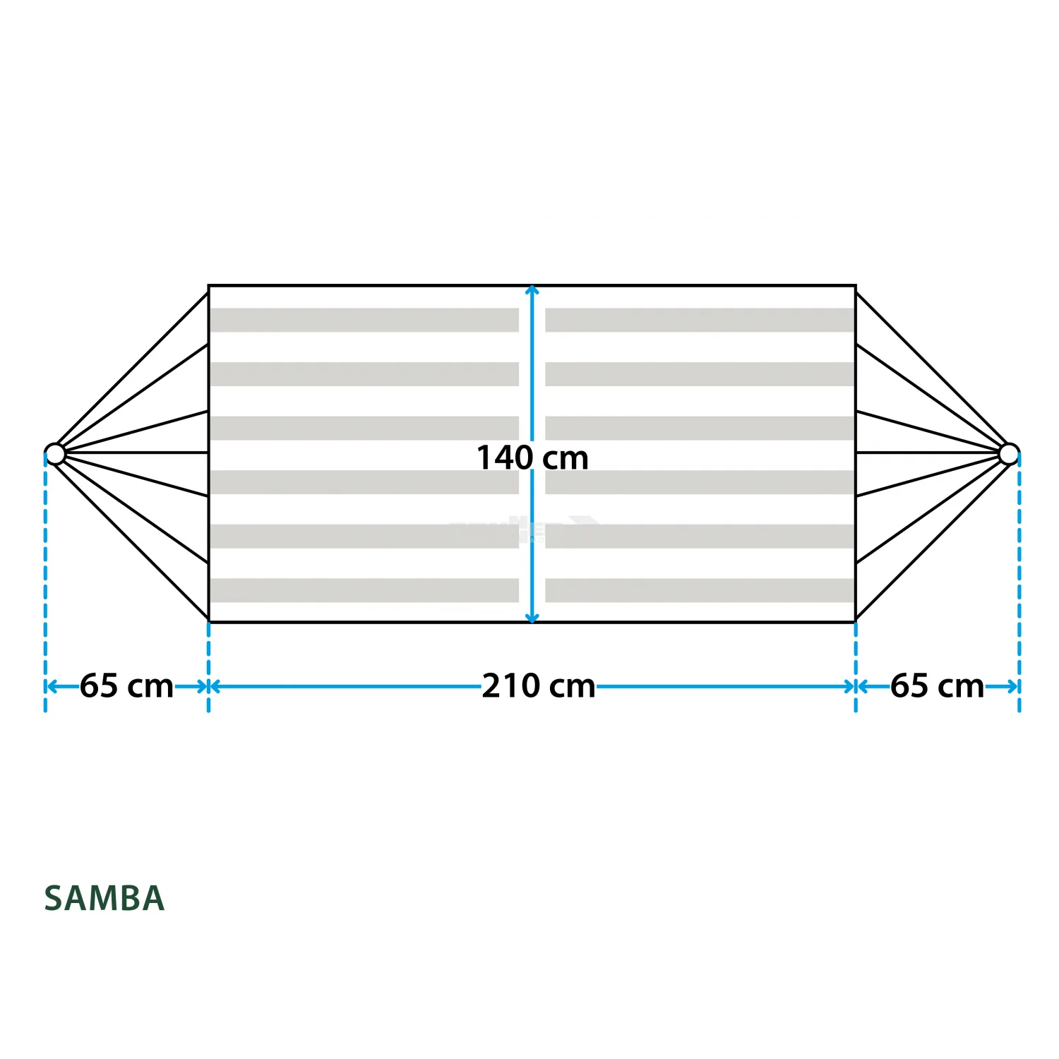 BRUNNER SAMBA COMODA AMACA 210x140cm CON SACCA PER IL TRASPORTO INCLUSA - Image 2
