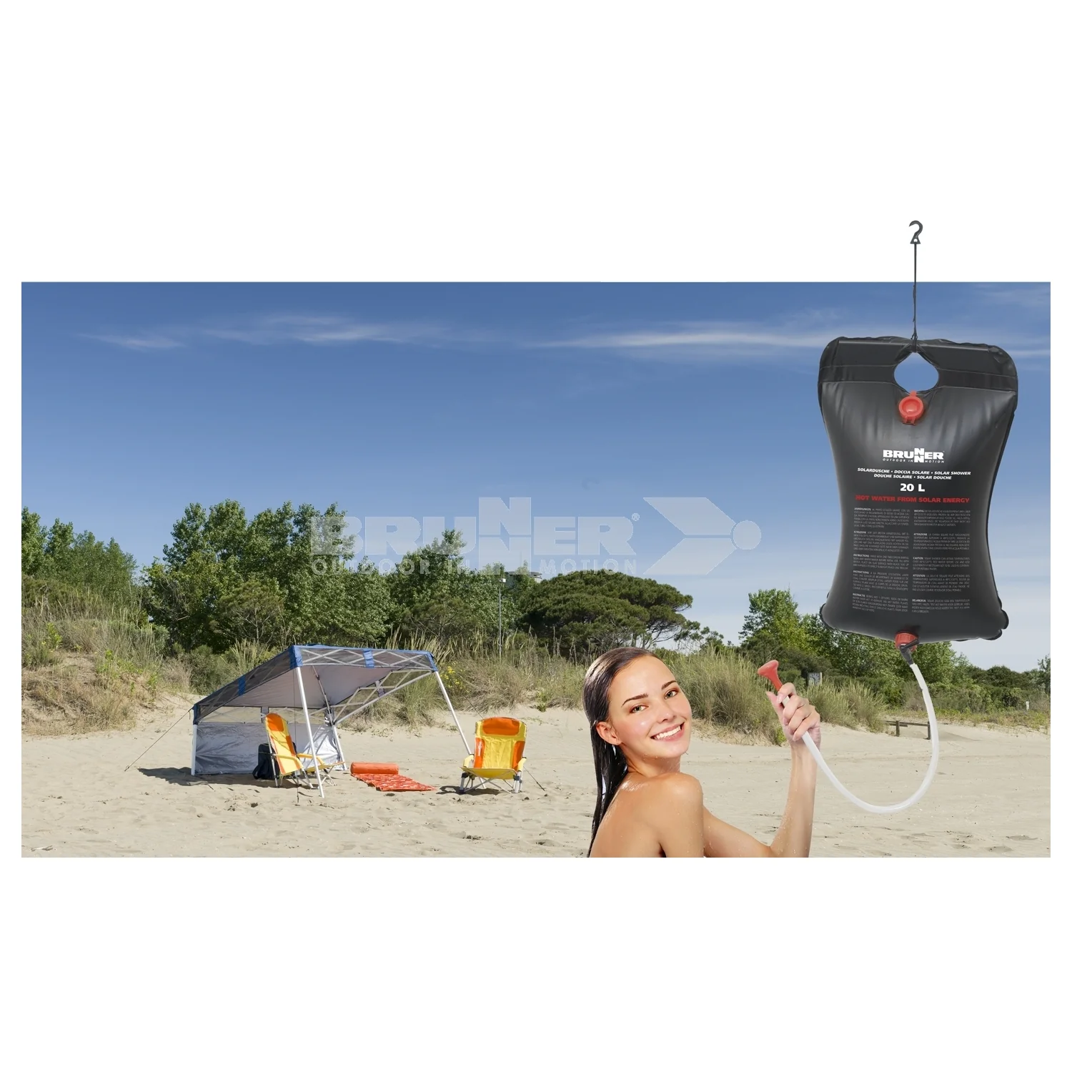 BRUNNER SOLAR PHF DOCCIA SOLARE PORTATILE 20LT DA CAMPEGGIO - Image 2