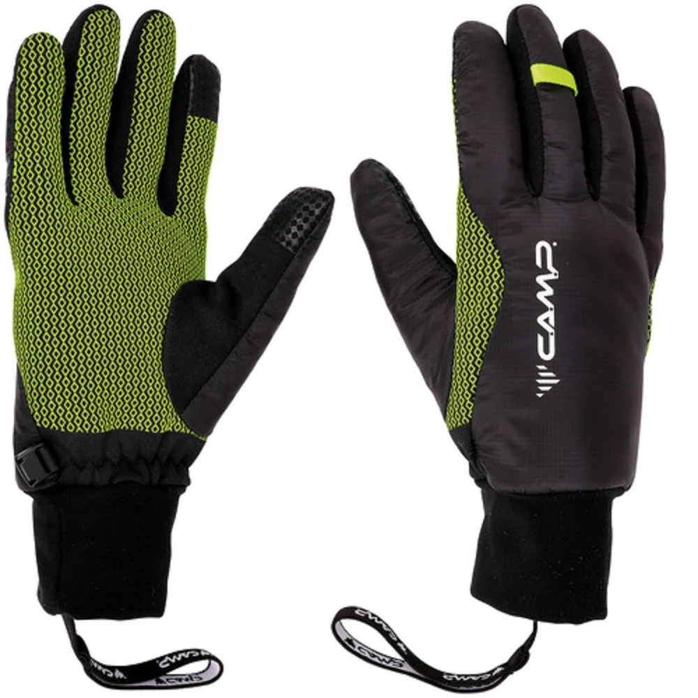 CAMP G AIR GUANTI ANTIVENTO CON IMBOTTITURA PrimaLoft® - NERO/LIME