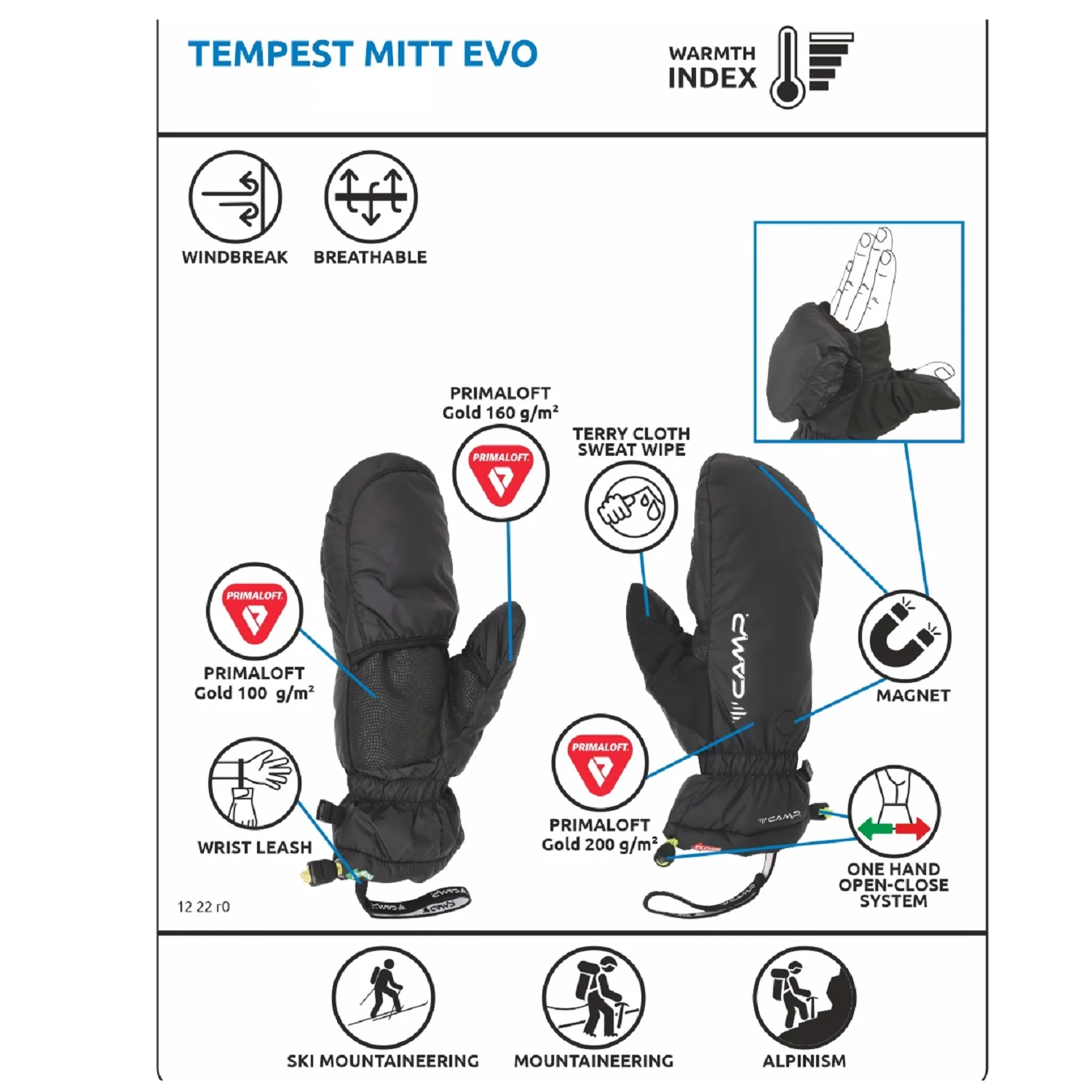 CAMP TEMPEST MITT EVO CALDA MOFFOLA IMBOTTITA CON PALMO RINFORZATO - Image 6
