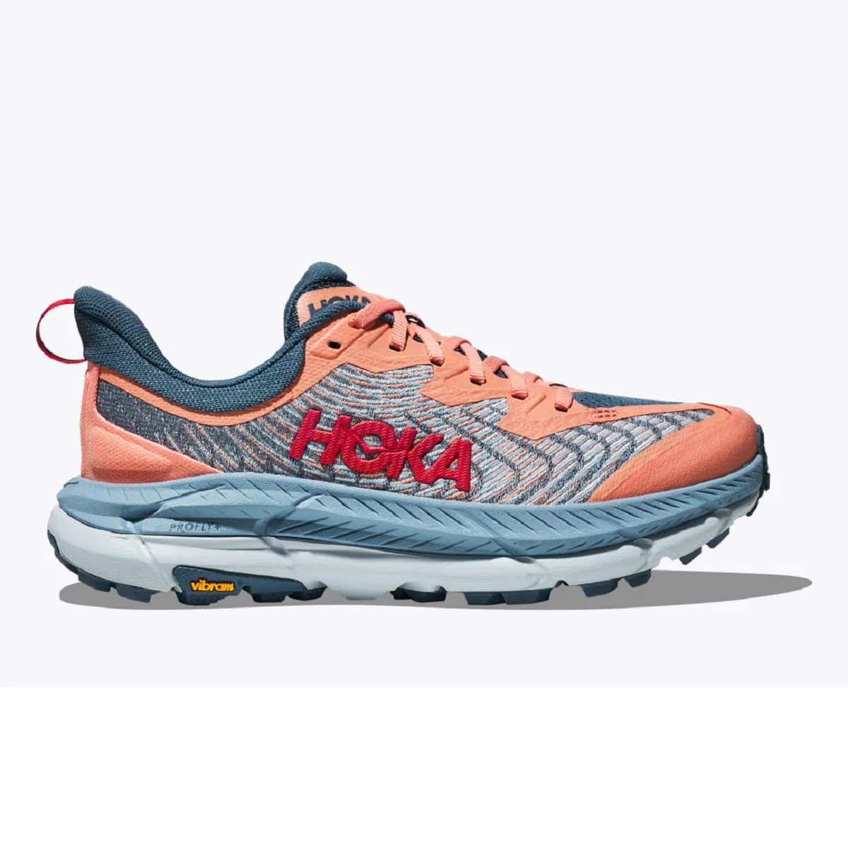 HOKA MAFATE SPEED 4 DONNA SCARPA REATTIVA DA TRAIL RUNNING IN SUOLA VIBRAM MEGAGRIP - COLORE: Papaya / Real Teal - Image 3