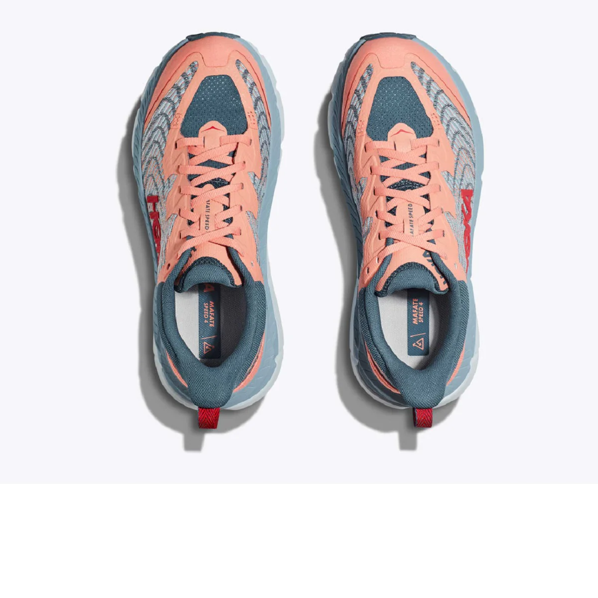 HOKA MAFATE SPEED 4 DONNA SCARPA REATTIVA DA TRAIL RUNNING IN SUOLA VIBRAM MEGAGRIP - COLORE: Papaya / Real Teal - Image 4