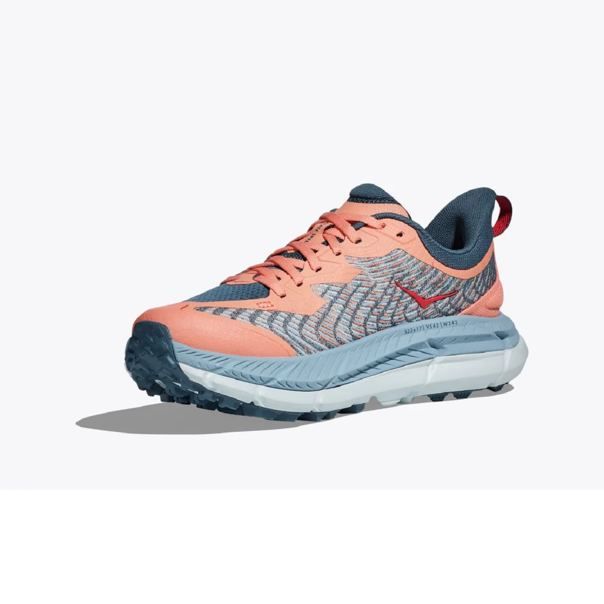 HOKA MAFATE SPEED 4 DONNA SCARPA REATTIVA DA TRAIL RUNNING IN SUOLA VIBRAM MEGAGRIP - COLORE: Papaya / Real Teal - Image 5