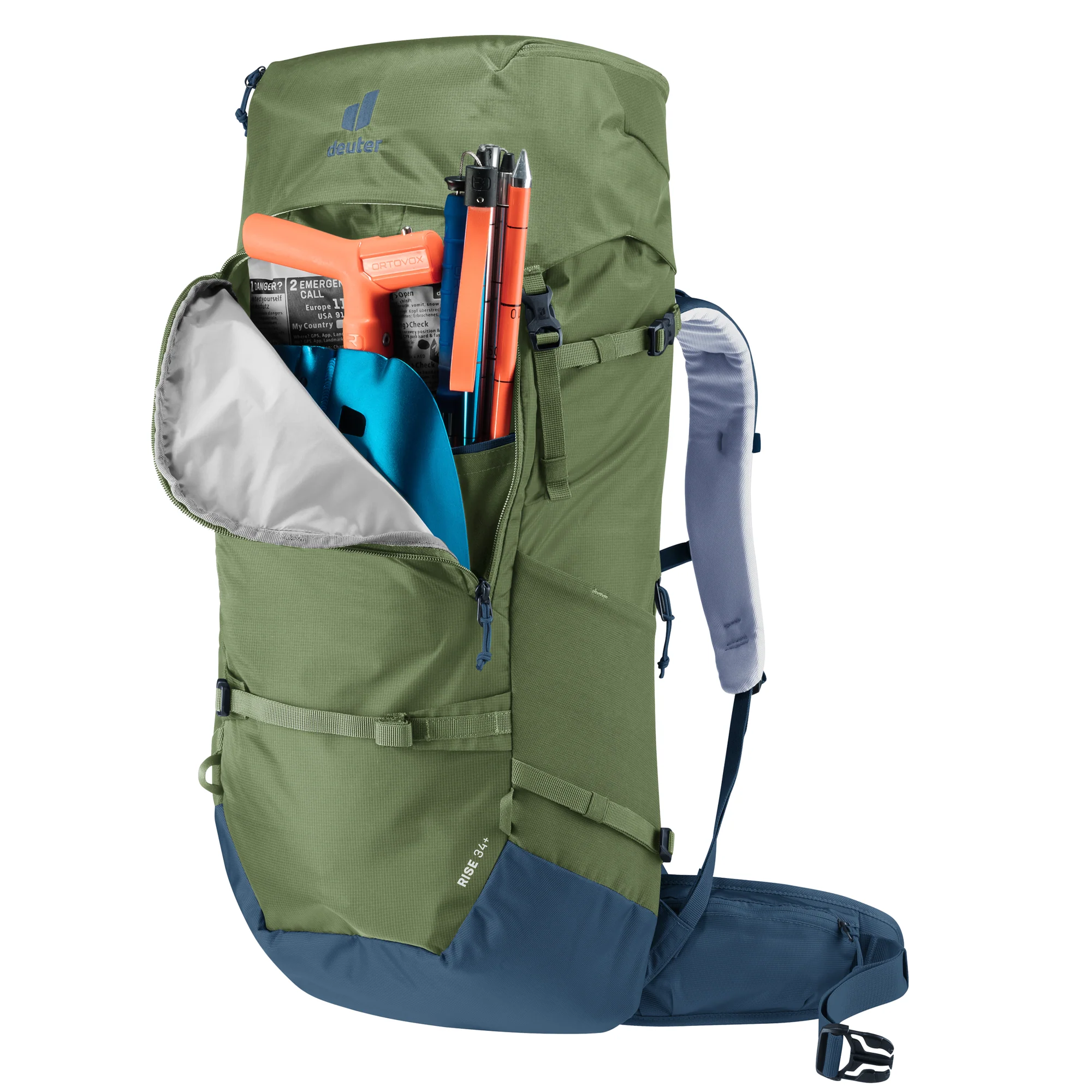 DEUTER RISE 34+ ZAINO DA ESCURSIONE INVERNALE Colore Khaki-Ink - Image 4