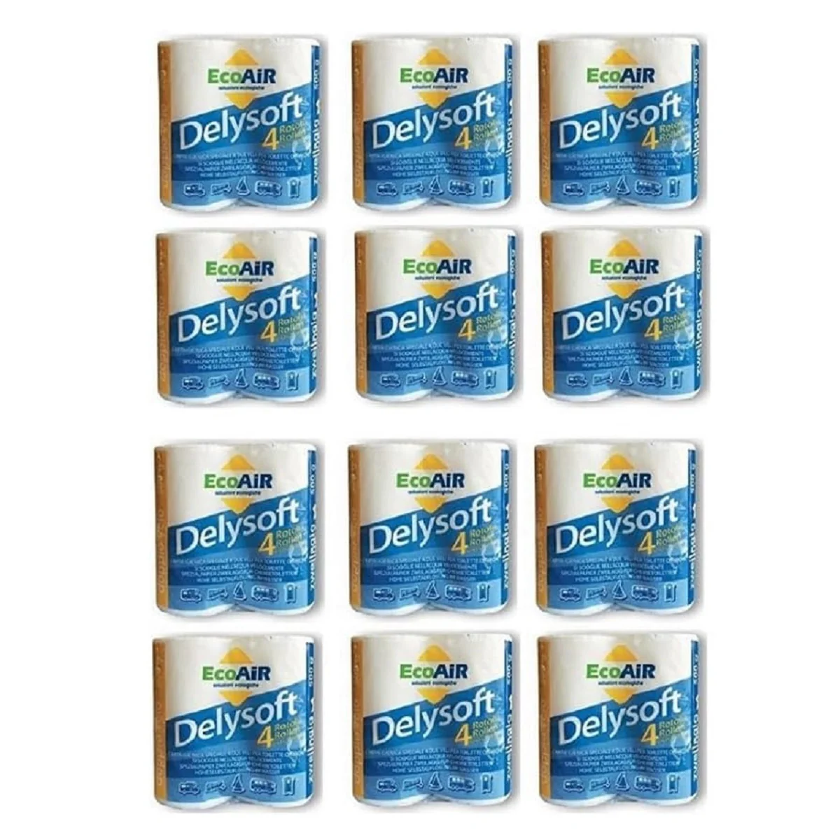 ECOAIR DELY SOFT CARTA IGIENICA A FACILE DISSOLVENZA DISGREGANTE IDEALE PER WC NAUTICI E CAMPER - Disponibili in 2 confezioni risparmio!