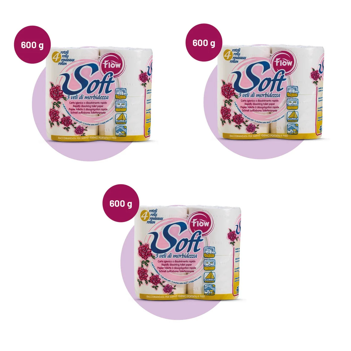 ECOLKEM FLOW SOFT CARTA IGIENICA IDROSOLUBILE A RAPIDO DISSOLVIMENTO 3 CONFEZIONE DA 4 ROTOLI - IN PROMOZIONE!