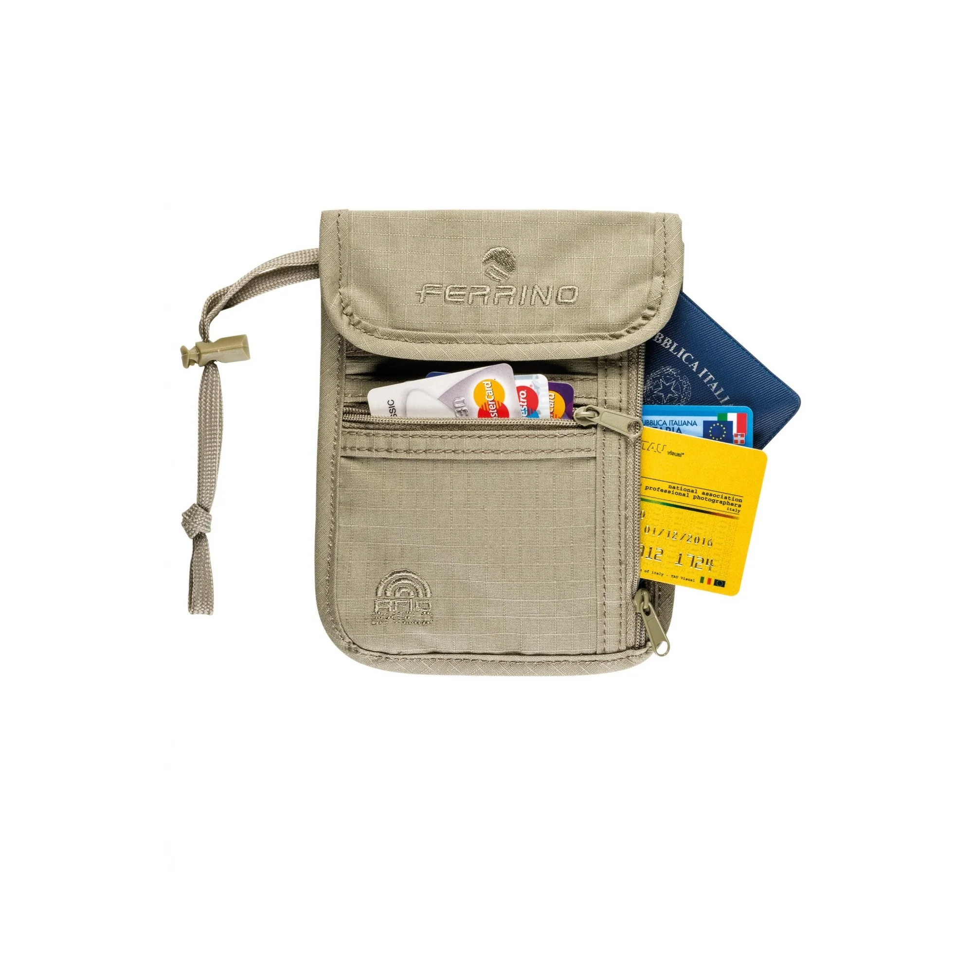 Ferrino Anouk portadocumenti con Tecnologia RFID BLOCKER protezione anticlonazione - Colore: Sabbia - Image 2