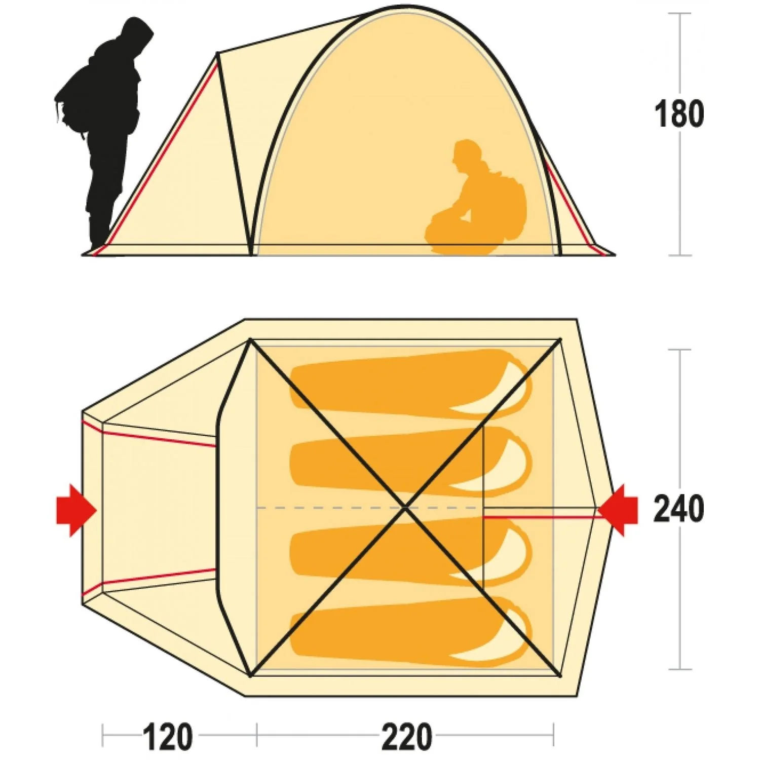 FERRINO COMFORT SET TENDA TENERE 4 + MATERASSINO DOUBLE FLOCK NUOVO MODELLO - NUOVI ARRIVI SS24 - Image 5