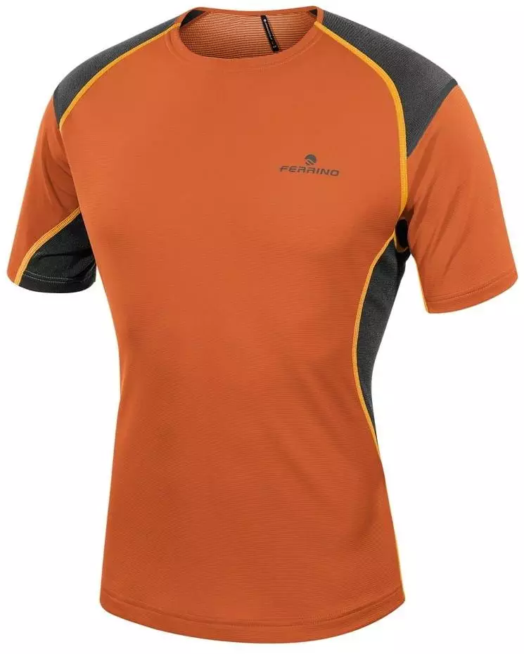 FERRINO T-SHIRT OLLOMONT TECNICA UOMO LEGGERA E TRASPIRANTE DA TREKKING/RUNNING COLORE ORANGE