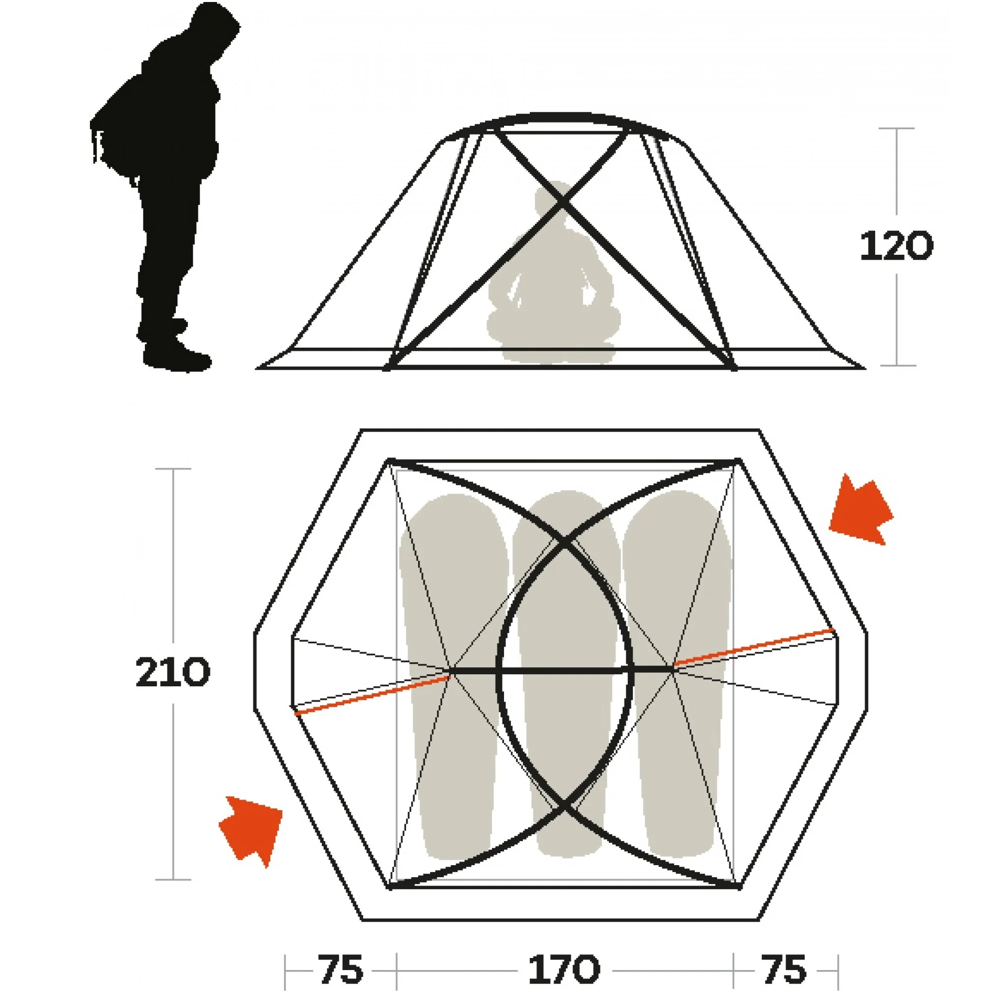 FERRINO TENDA 3 POSTI LEGGERA E COMPATTA SVALBARD 3.0 highlab 4 stagioni - Image 2