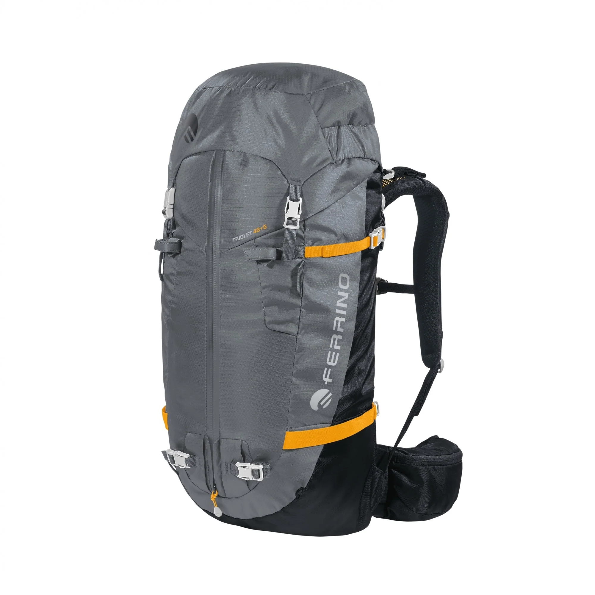 FERRINO TRIOLET 48+5 GRIGIO Zaino da Alpinismo e sci alpinismo capiente e versatile - Disponibile in 2 colori