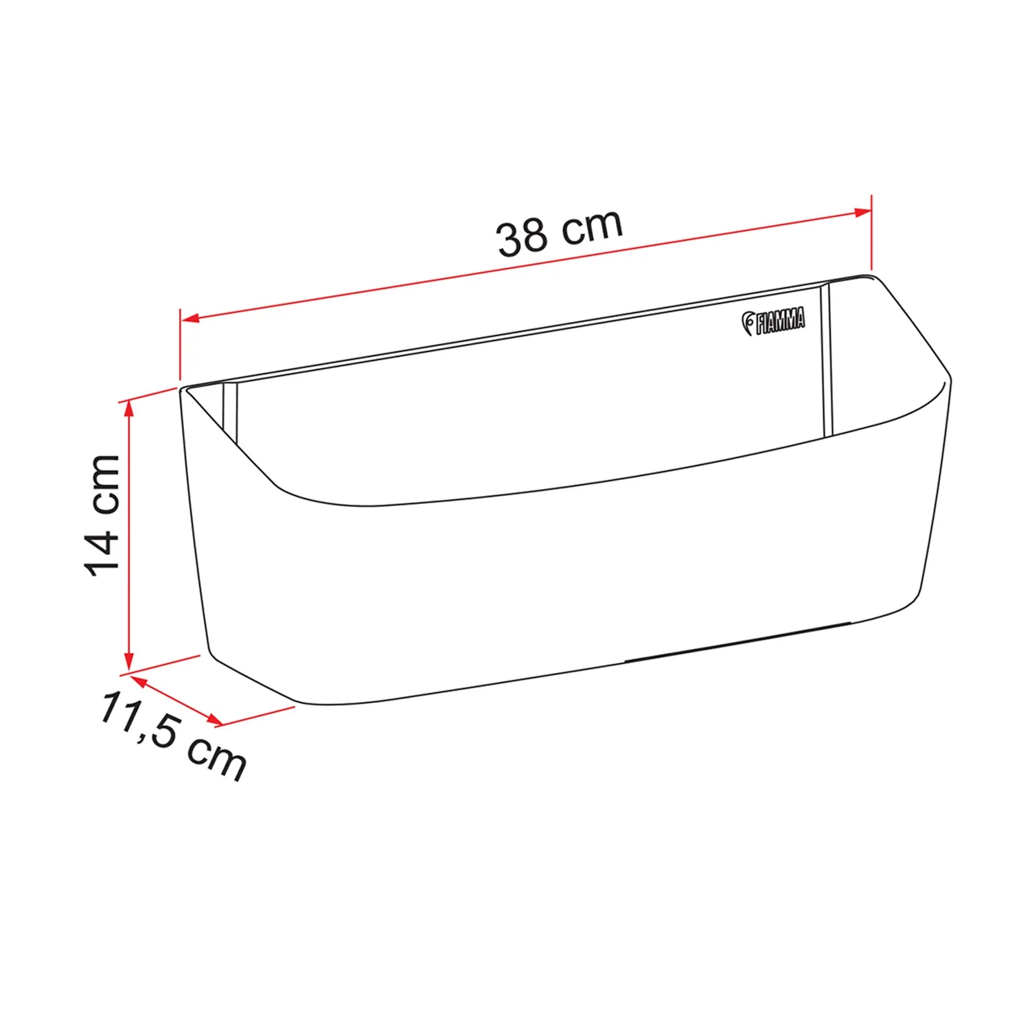 FIAMMA POCKET PLUS L Tasca multiuso in plastica resistente 38x11,5x14 cm - Image 2
