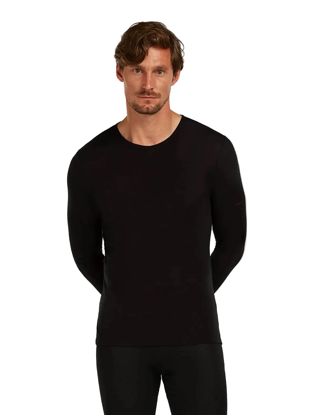 ICEBREAKER EVERYDAY LS CREW UOMO MAGLIA INTIMA TERMICA IN 100% LANA MERINO
