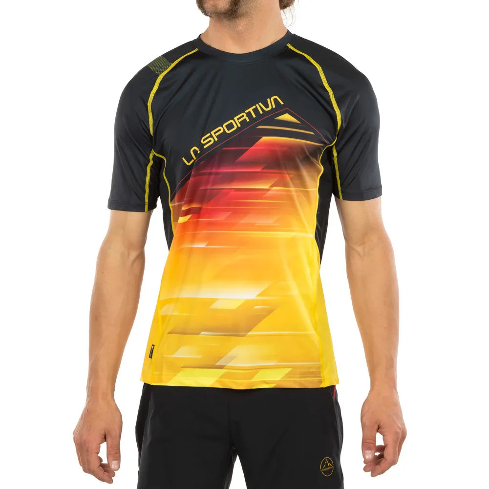 LA SPORTIVA WAVE T-SHIRT MAN Colore Black/Yellow - Image 3
